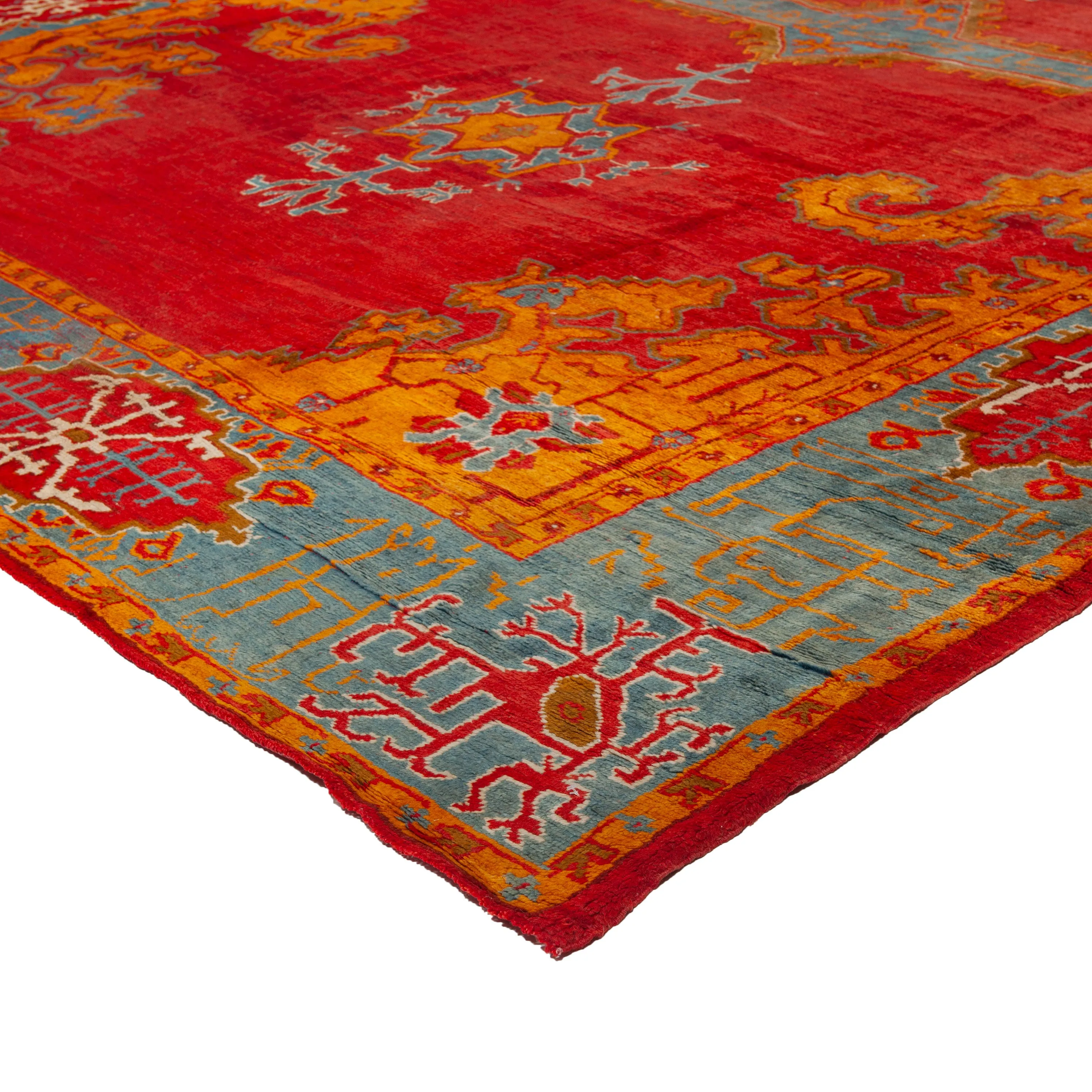 Red Antique Turkish Oushak Rug - 12" x 16'4"