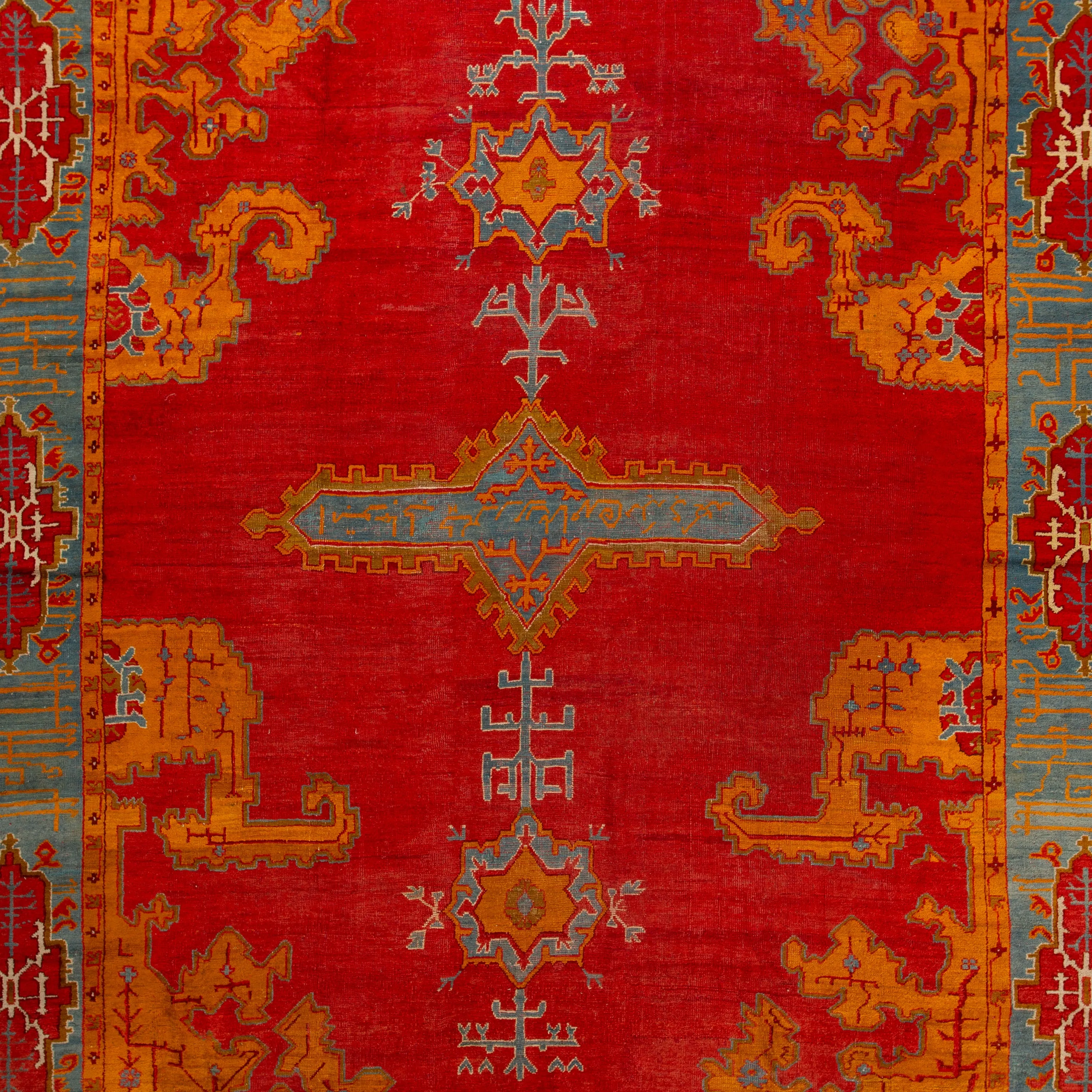 Red Antique Turkish Oushak Rug - 12" x 16'4"