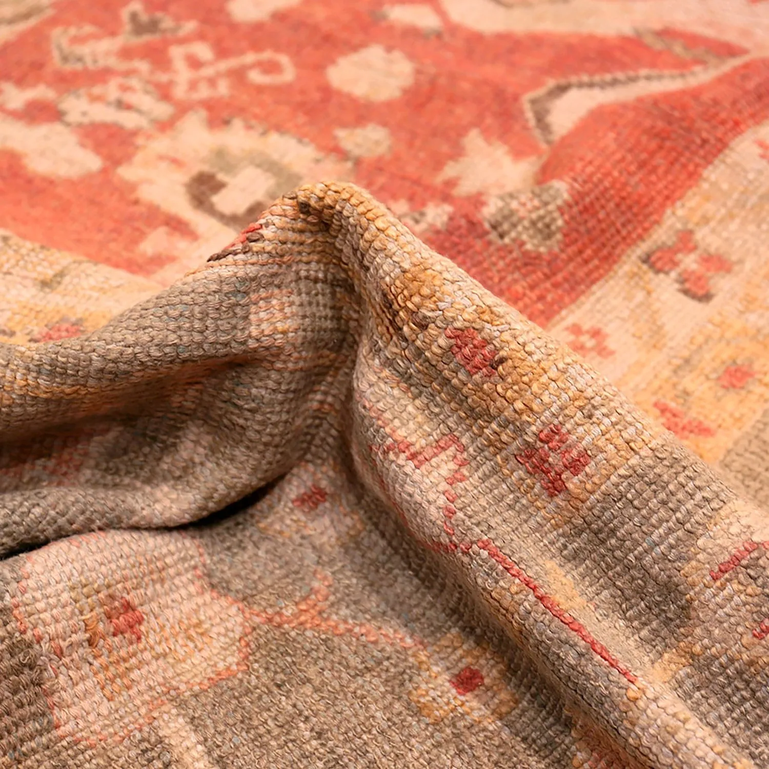 Red Antique Turkish Oushak Rug - 13'6" x 16'6"