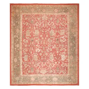 Red Antique Turkish Oushak Rug - 13'6" x 16'6"