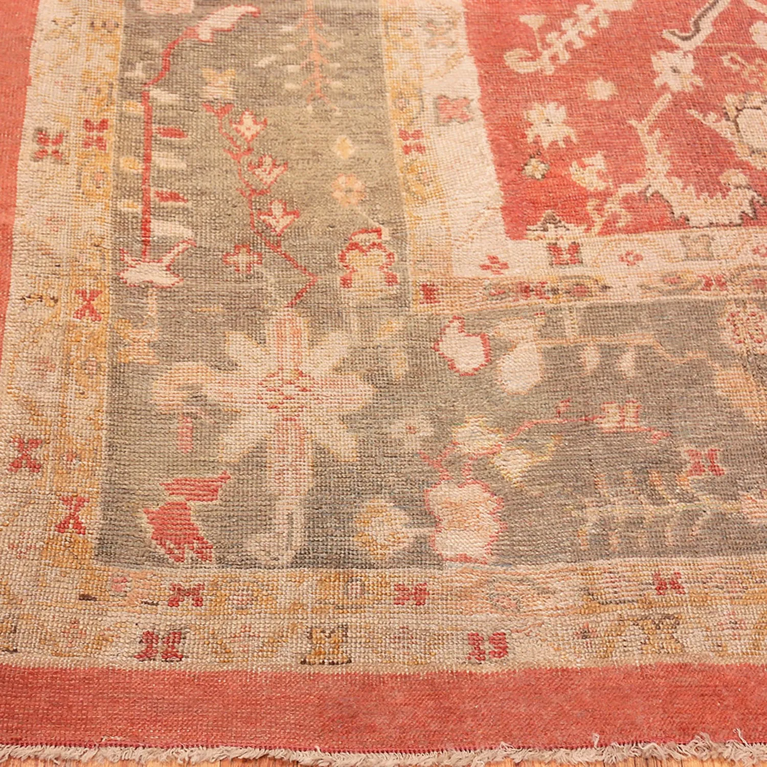 Red Antique Turkish Oushak Rug - 13'6" x 16'6"