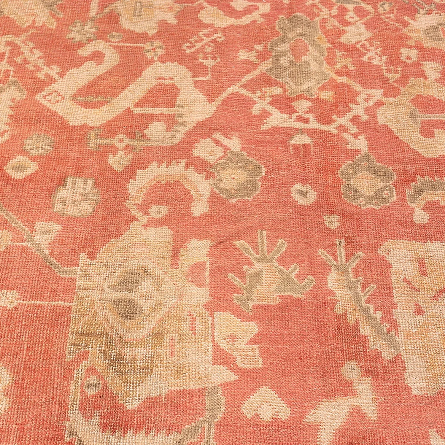 Red Antique Turkish Oushak Rug - 13'6" x 16'6"
