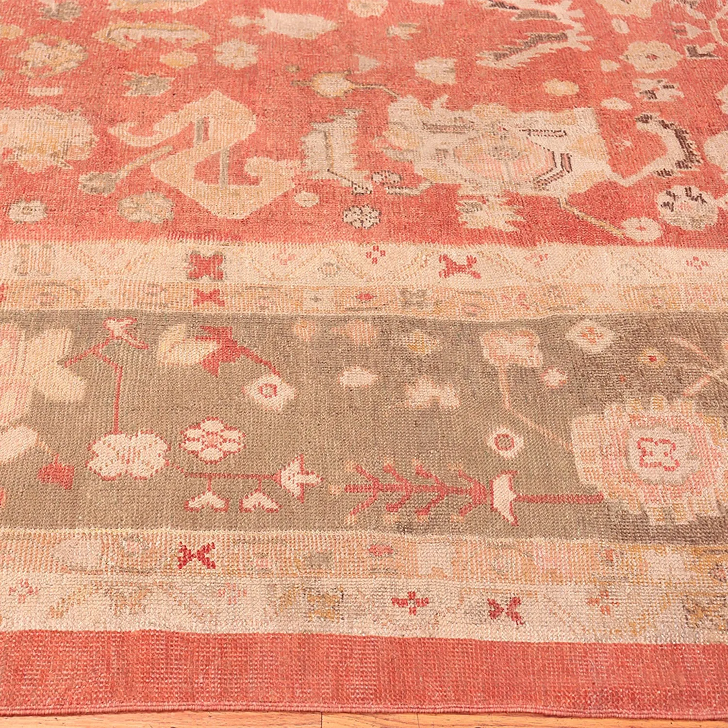 Red Antique Turkish Oushak Rug - 13'6" x 16'6"