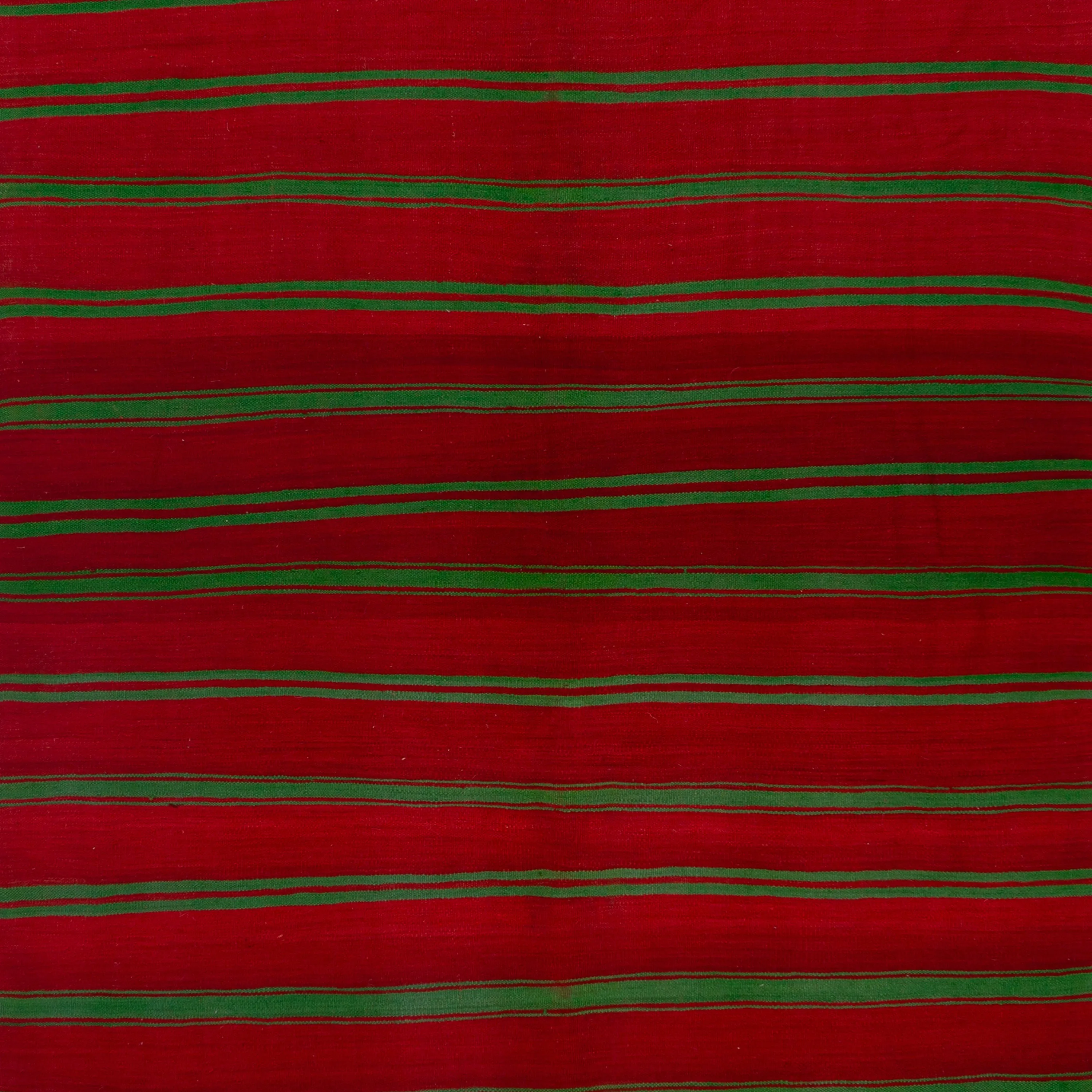 Red Flatweave Wool Rug - 5'6" x 12'11"