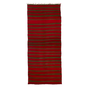 Red Flatweave Wool Rug - 5'6" x 12'11"