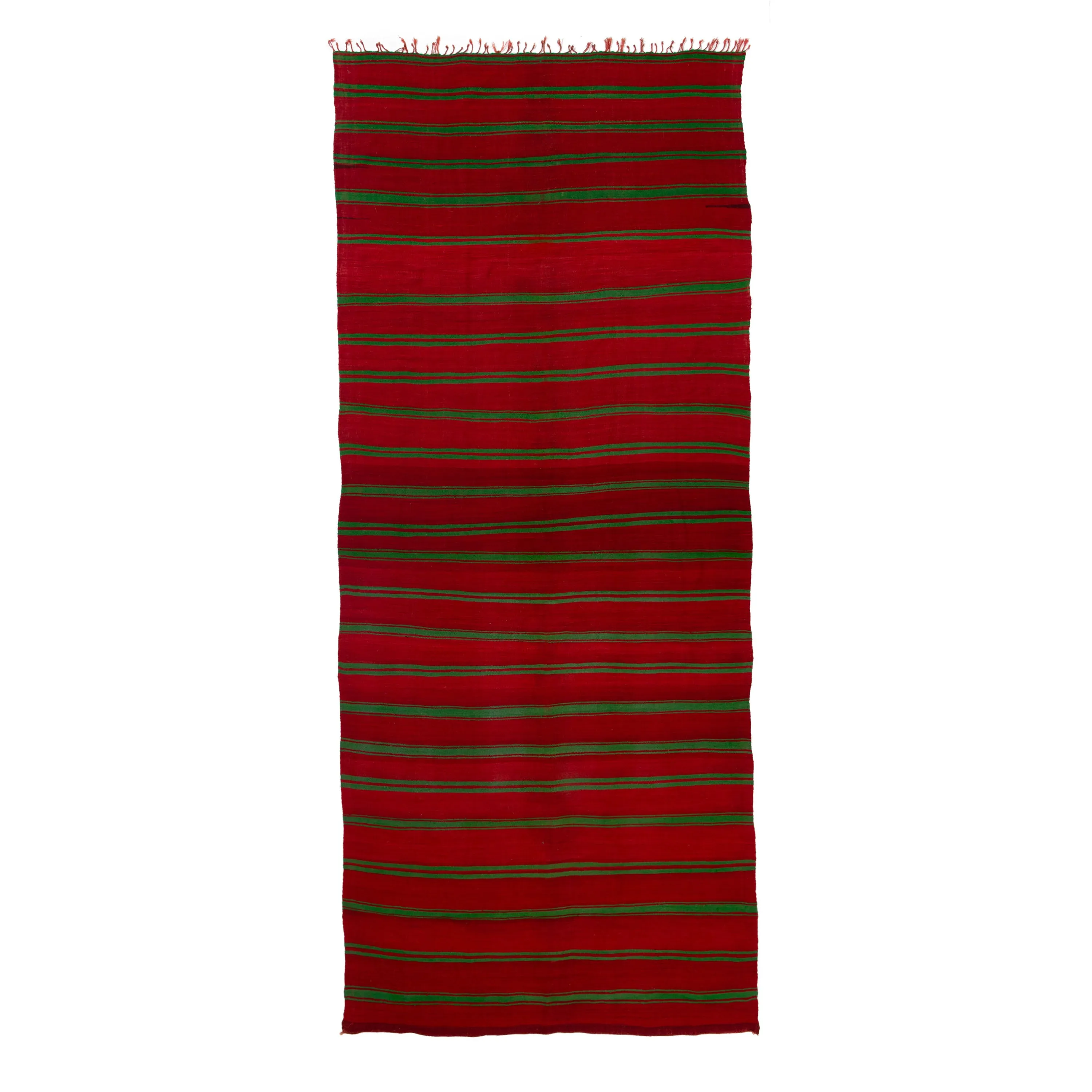 Red Flatweave Wool Rug - 5'6" x 12'11"
