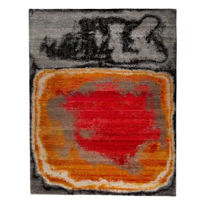 Red Modern Abstract Area Rug - 8' x 10'