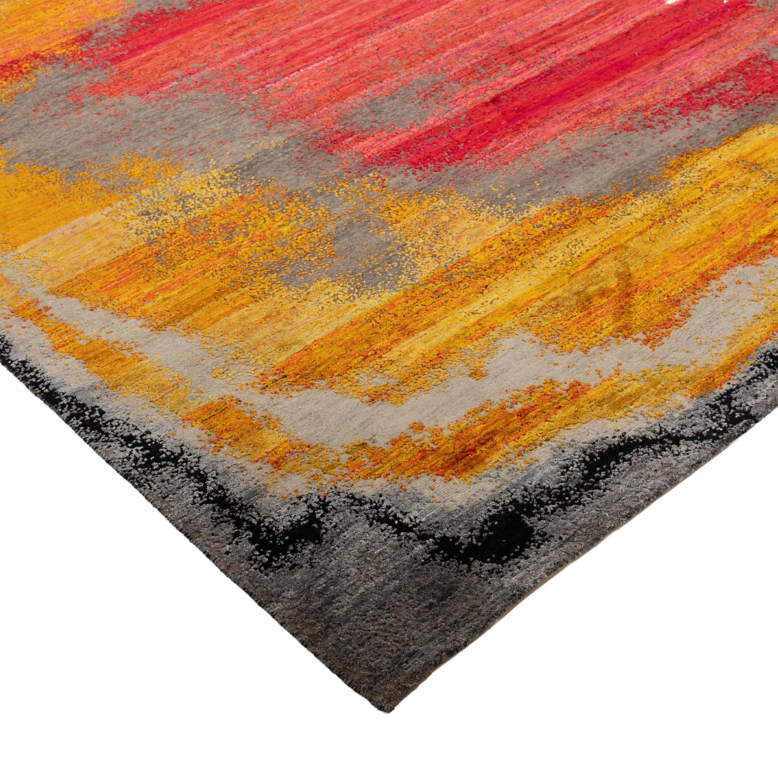 Red Modern Abstract Area Rug - 8' x 10'