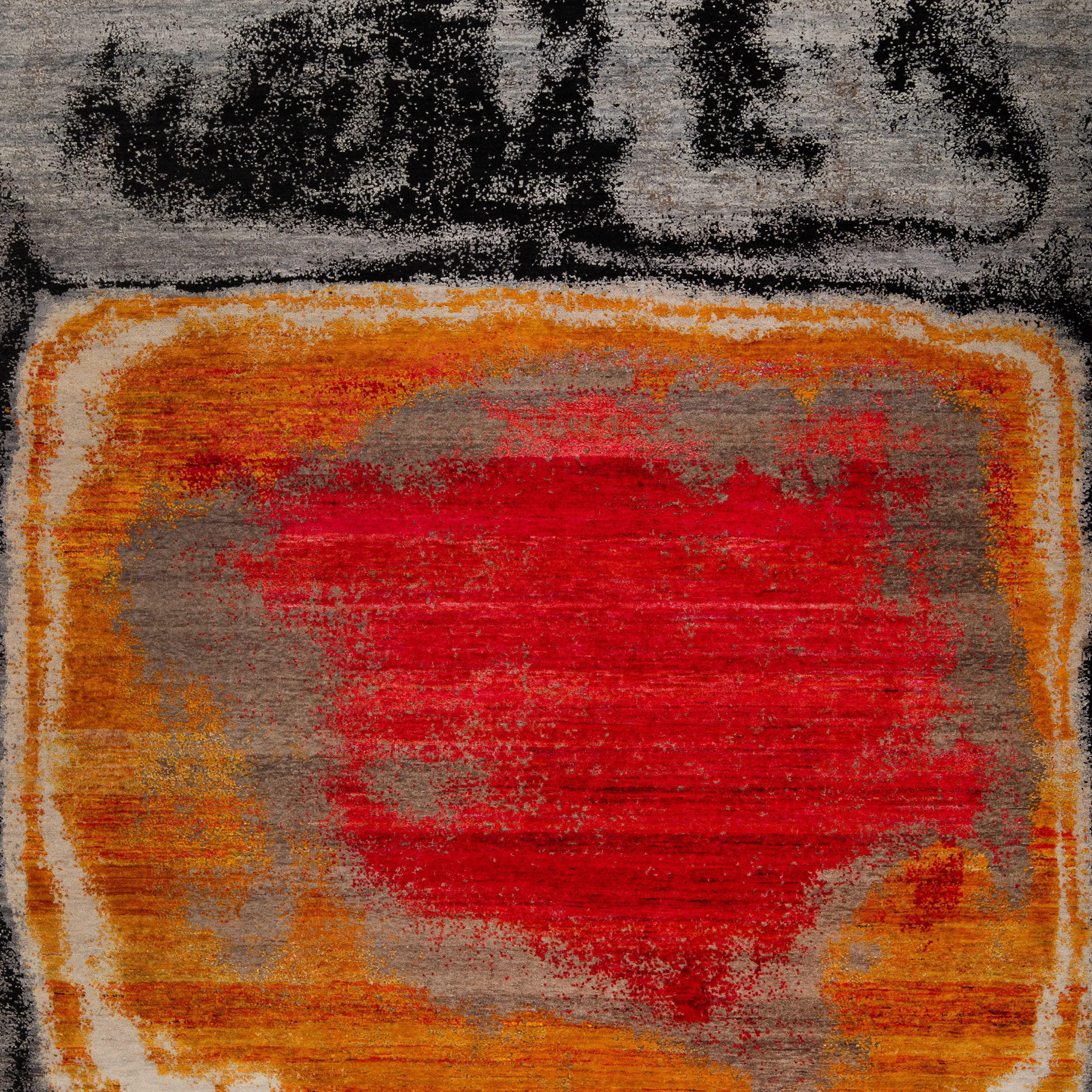 Red Modern Abstract Area Rug - 8' x 10'