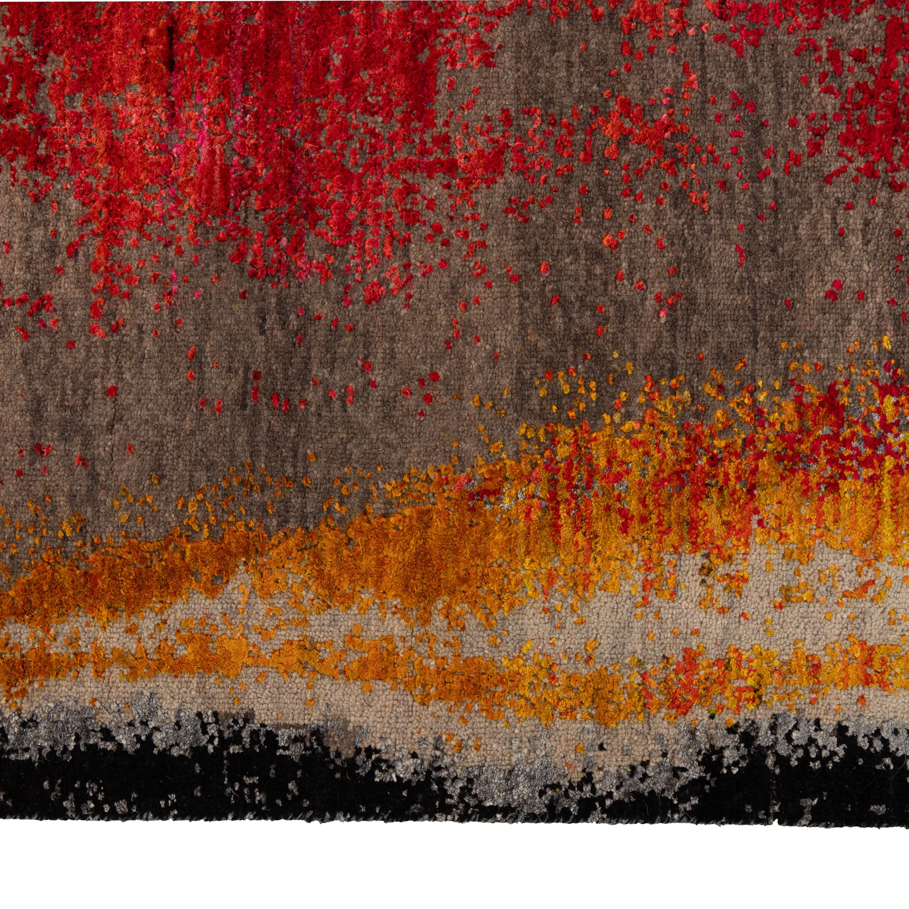 Red Modern Abstract Area Rug - 8' x 10'