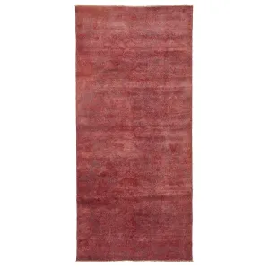 Red Overdyed Wool Rug - 3'10" x 8'8"