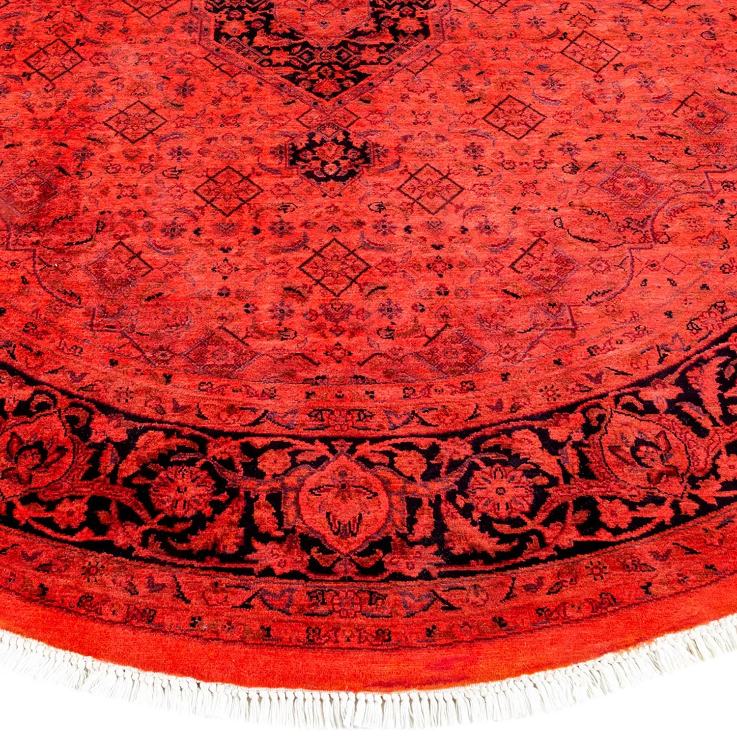Red Overdyed Wool Rug - 6'8" x 6'8"