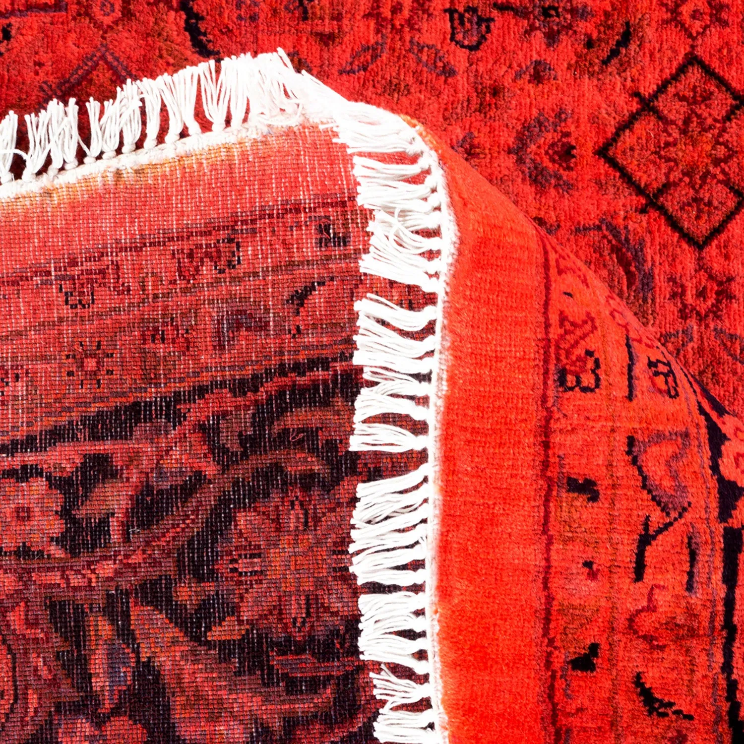 Red Overdyed Wool Rug - 6'8" x 6'8"