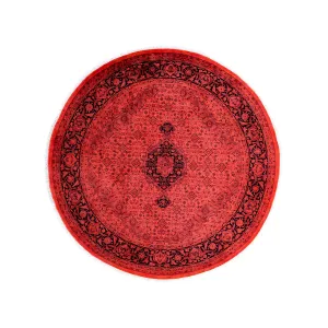 Red Overdyed Wool Rug - 6'8" x 6'8"