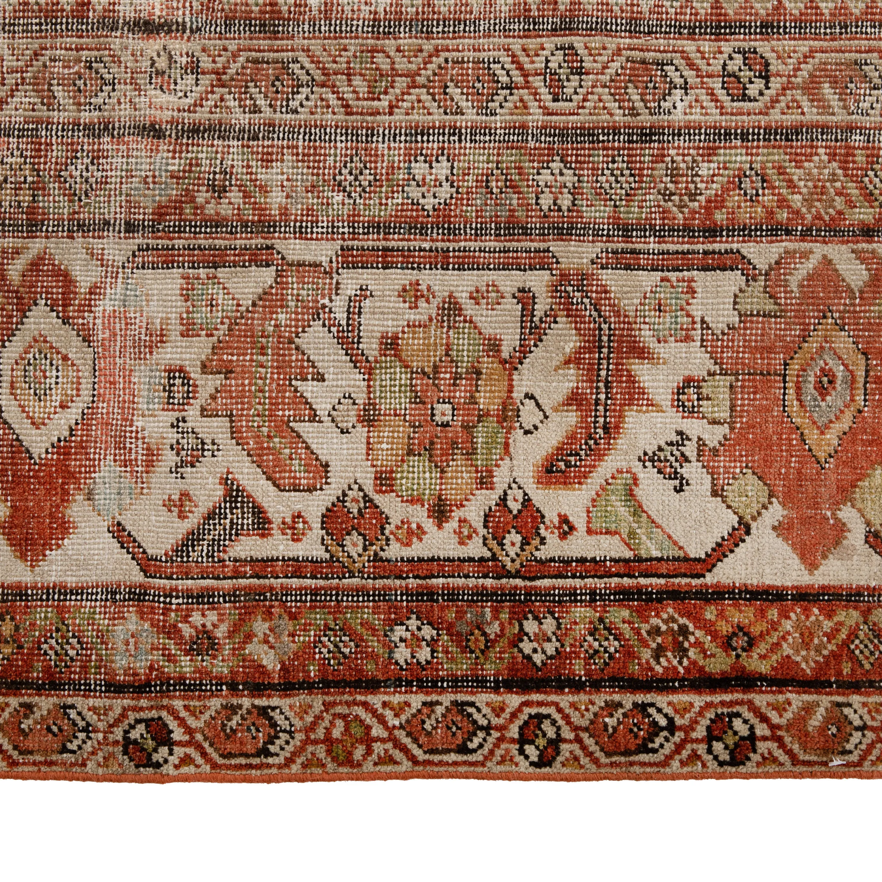 Red Sultanbad Vintage Rug - 10'6" x 13'4"