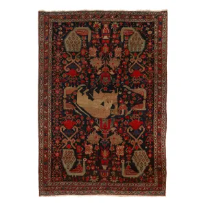 Red Traditional Per Malayier Rug - 4'8" x 6'3"