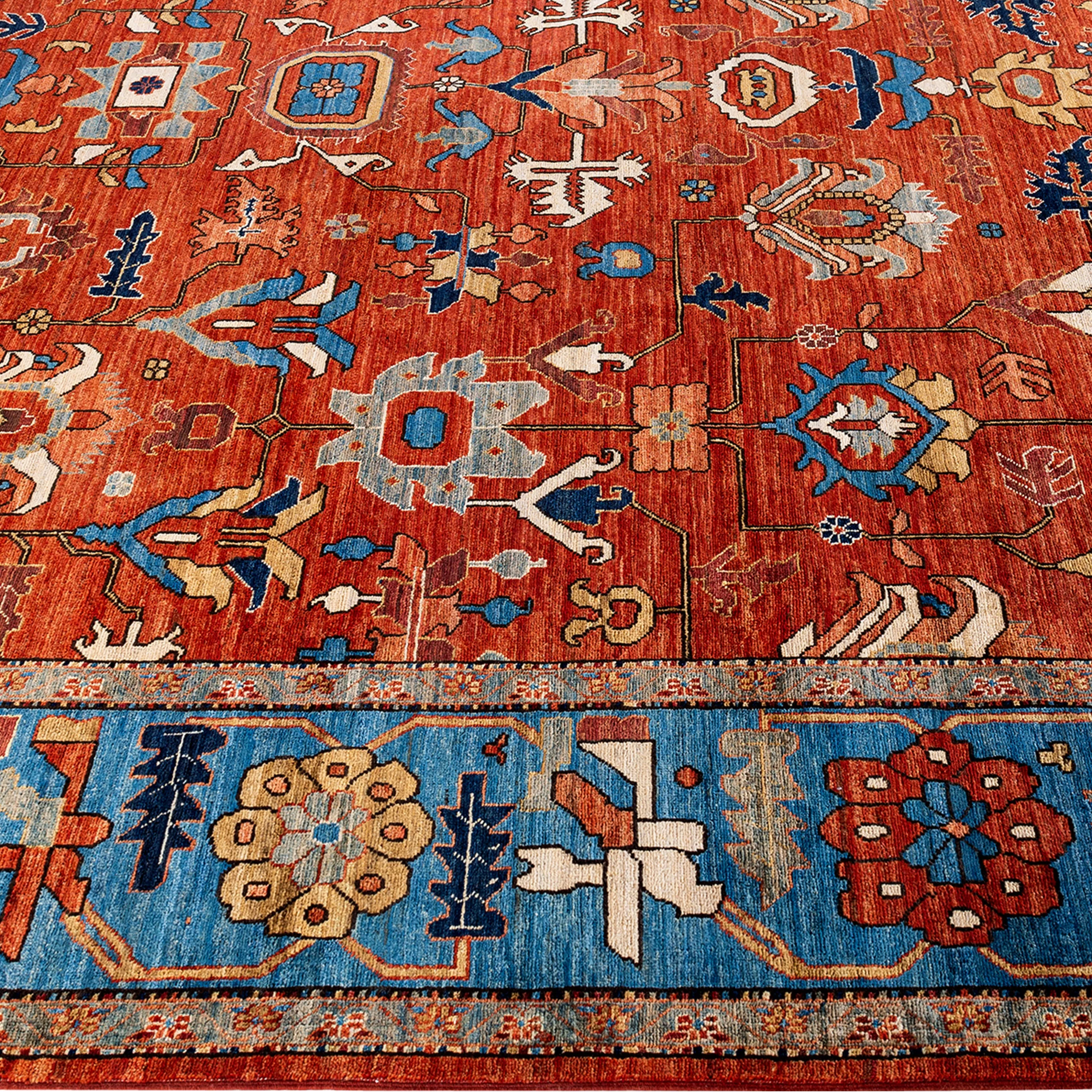 Red Traditional Serapi Wool Rug - 10'3" x 14'