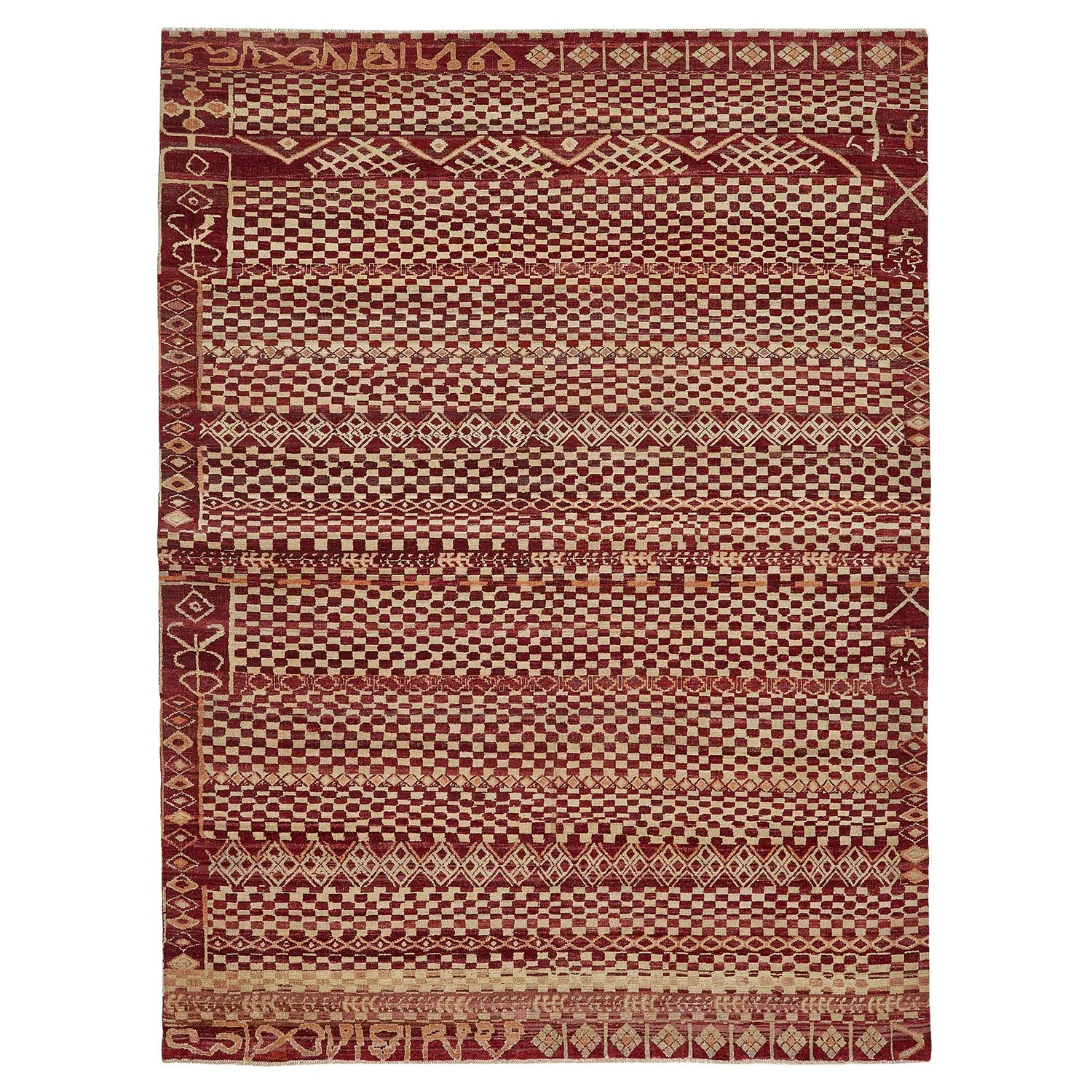 Red Traditional Wool Rug - 8'6" x 11'9"