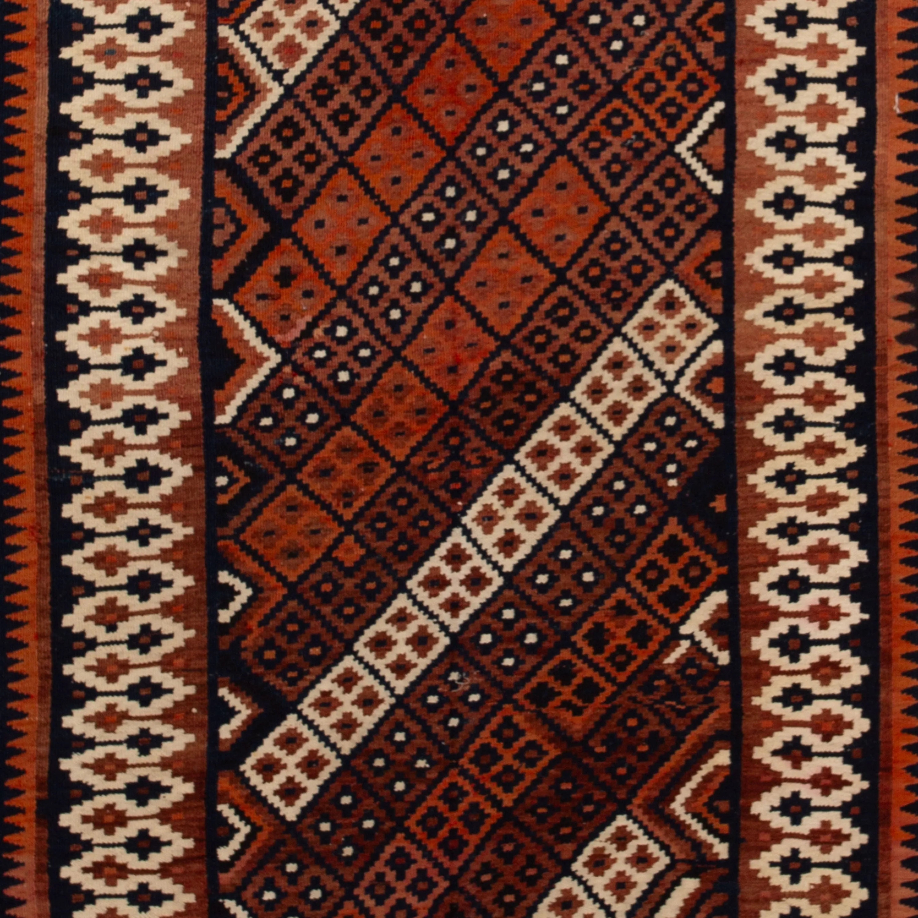Red Vintage Flatweave Anatolian Wool Kilim - 4' x 12'