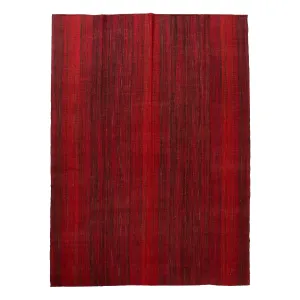 Red Vintage Flatweave Wool Persian Rug - 8'3" x 11'7"