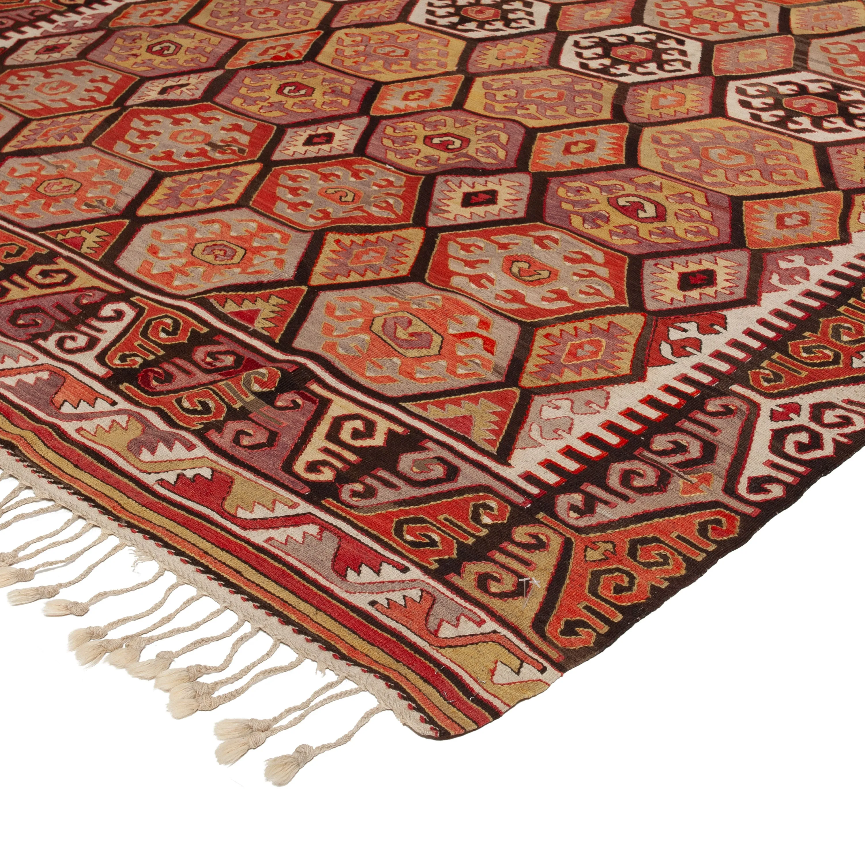 Red Vintage Flatweave Wool Runner - 5'9" x 14'4"