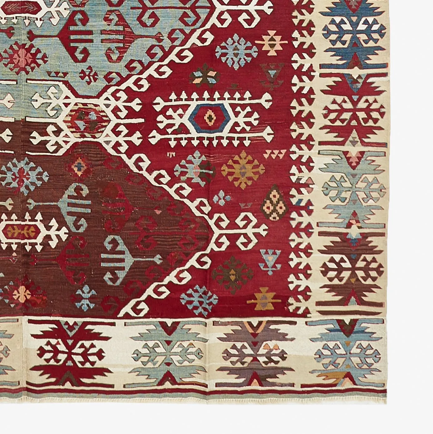 Red Vintage Kilim Wool Runner - 5'5" x 13'6"