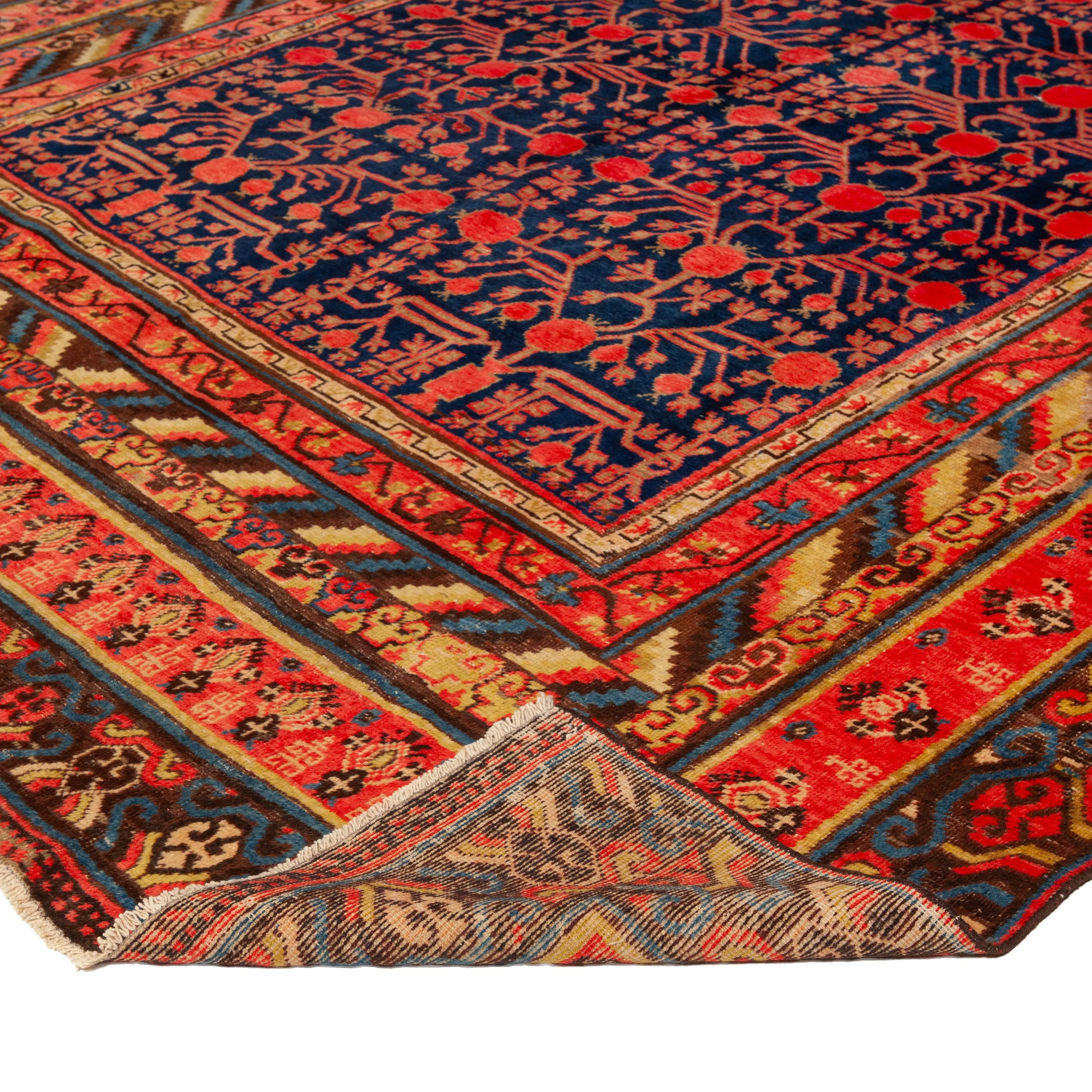 Red Vintage Traditional Anatolian Wool Rug - 7'8" x 13'