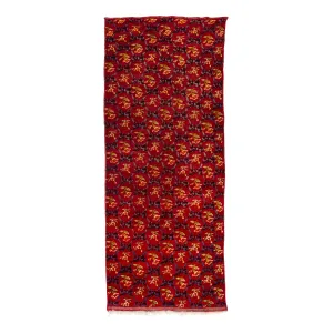 Red Vintage Traditional Anatolian Wool Runner - 4'11" x 11'7"