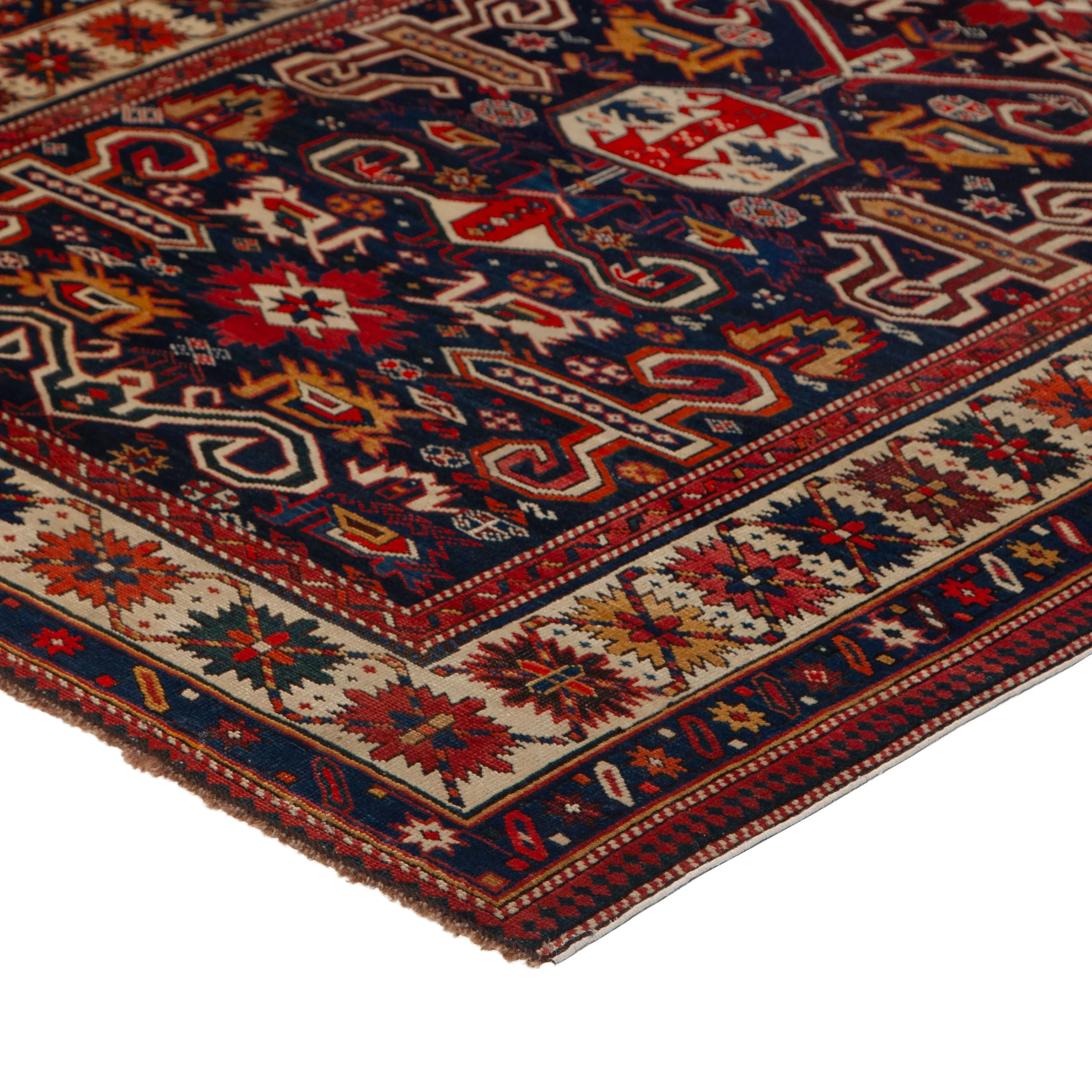 Red Vintage Traditional Wool Rug - 3'11" x 5'1"