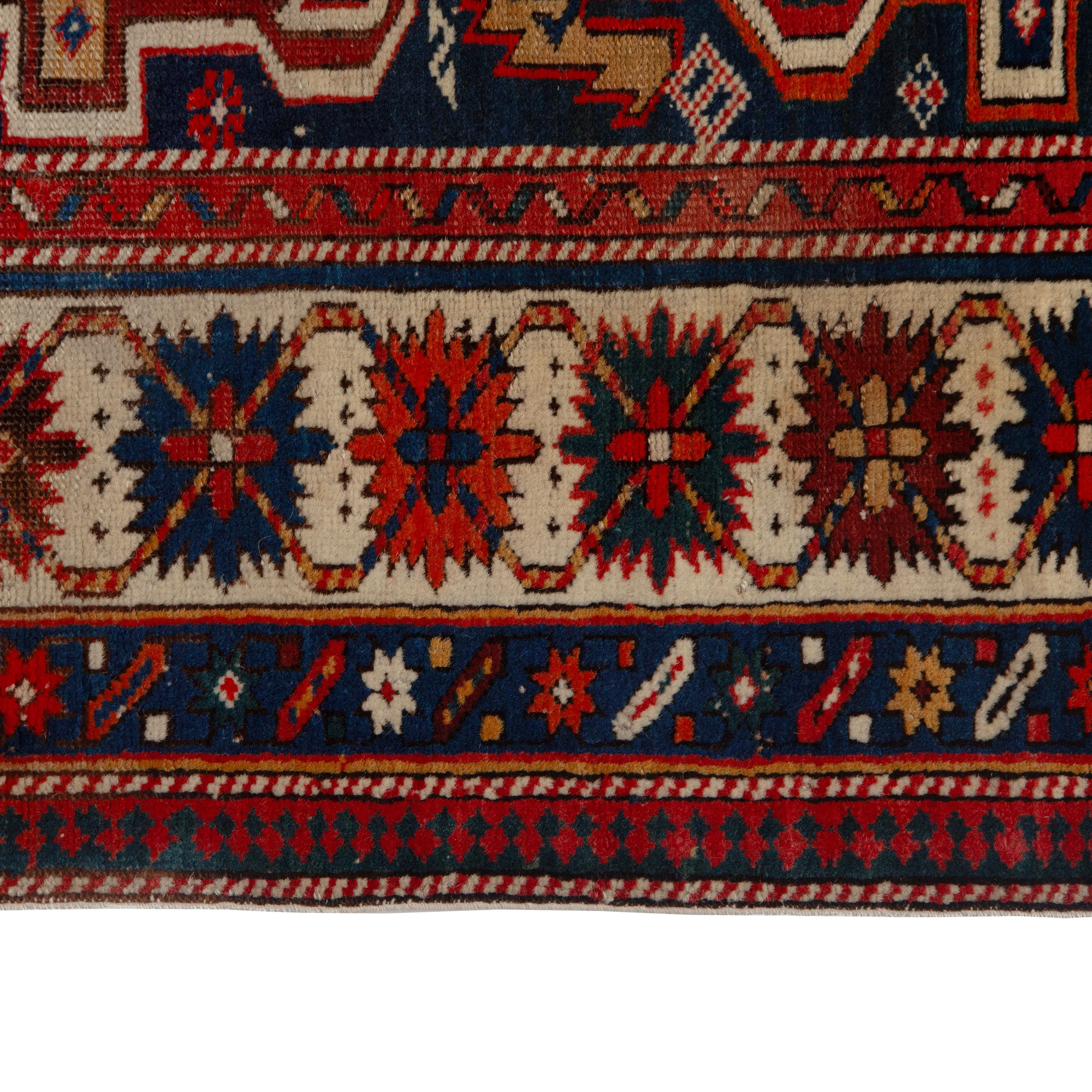 Red Vintage Traditional Wool Rug - 3'11" x 5'1"