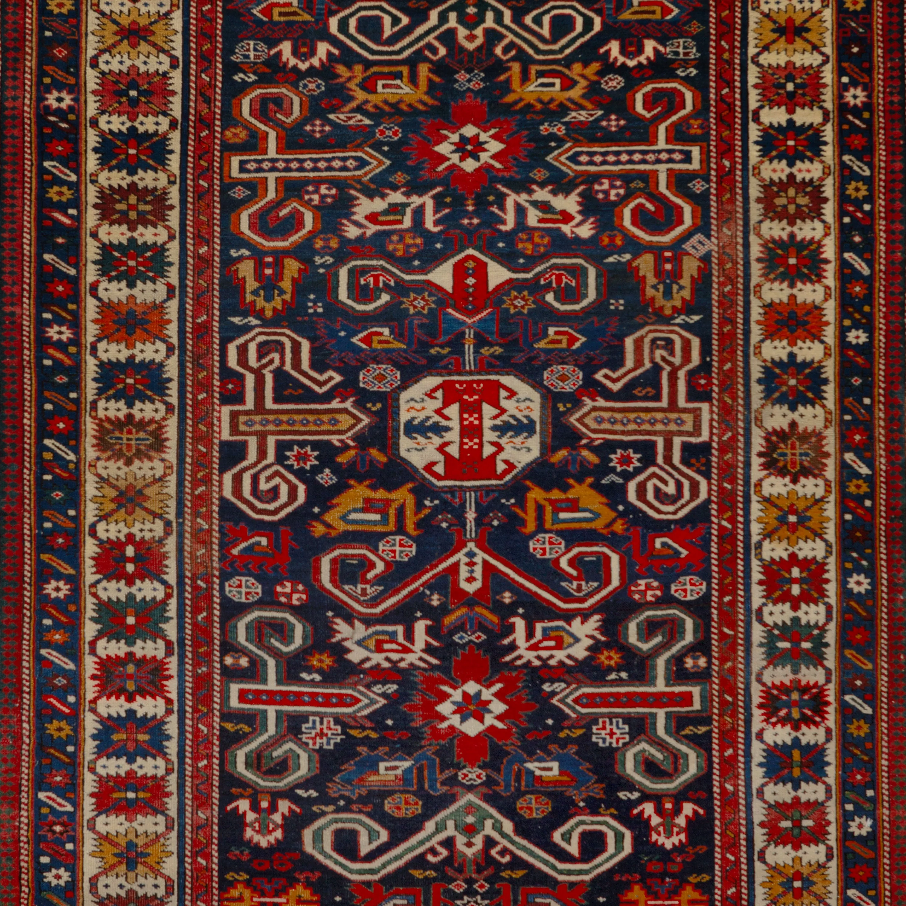 Red Vintage Traditional Wool Rug - 3'11" x 5'1"