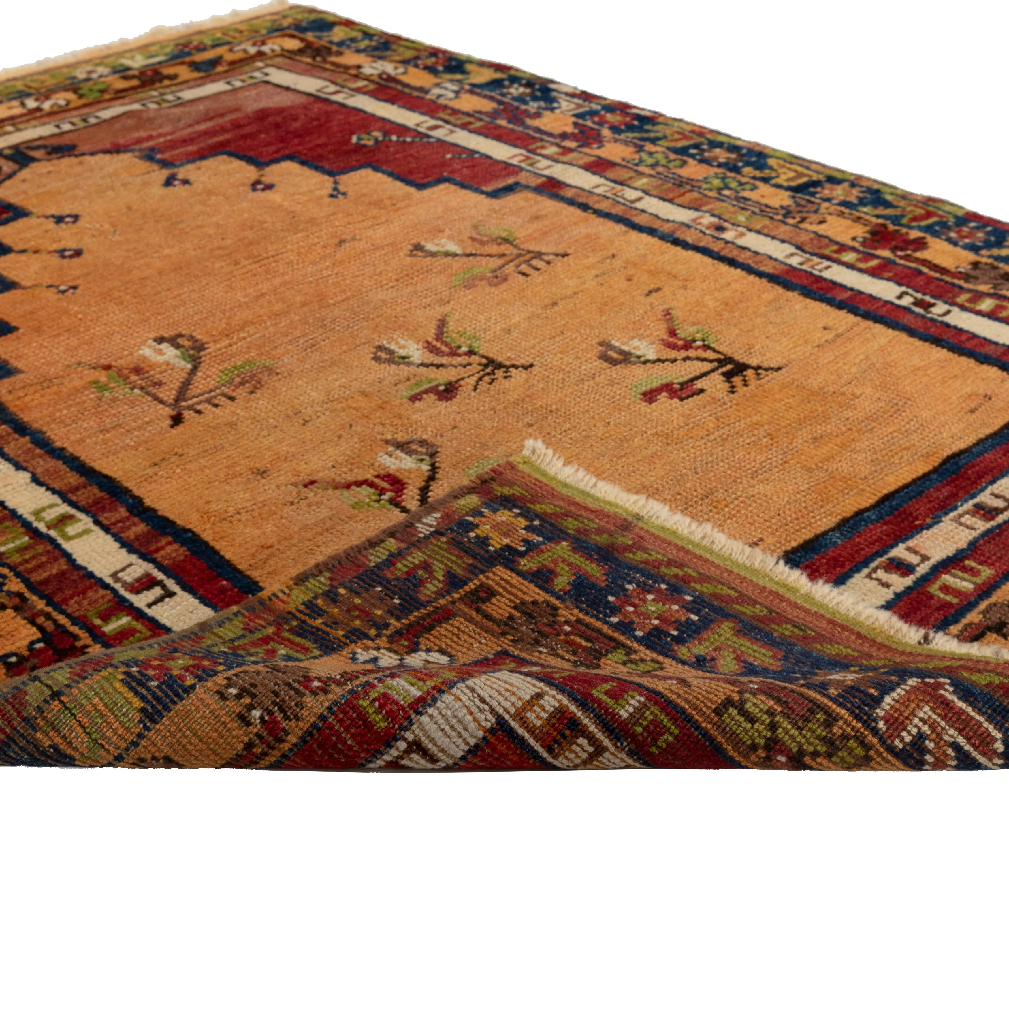 Red Vintage Traditional Wool Rug - 3'1" x 4'8"
