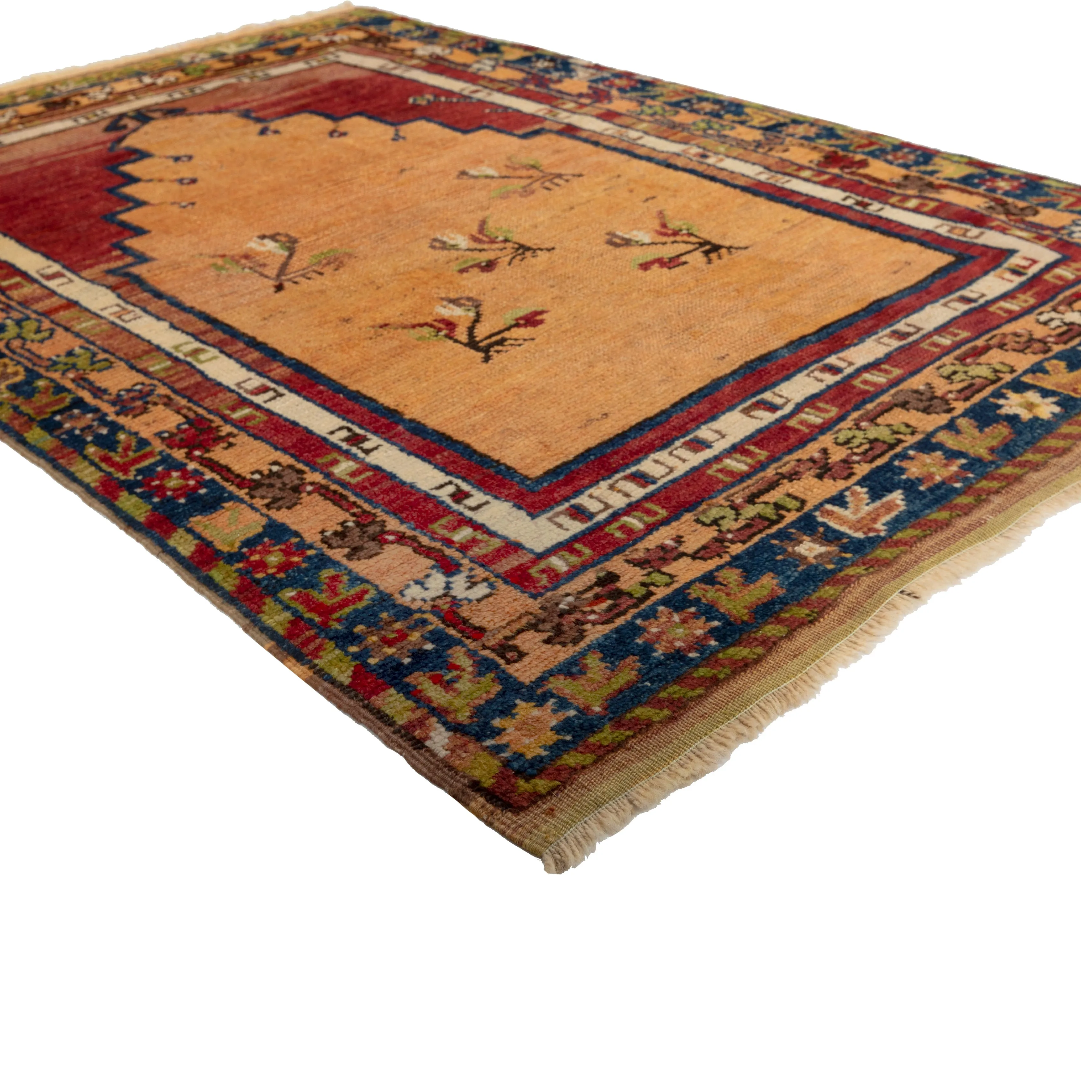 Red Vintage Traditional Wool Rug - 3'1" x 4'8"