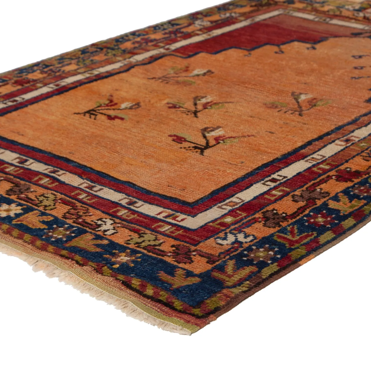 Red Vintage Traditional Wool Rug - 3'1" x 4'8"