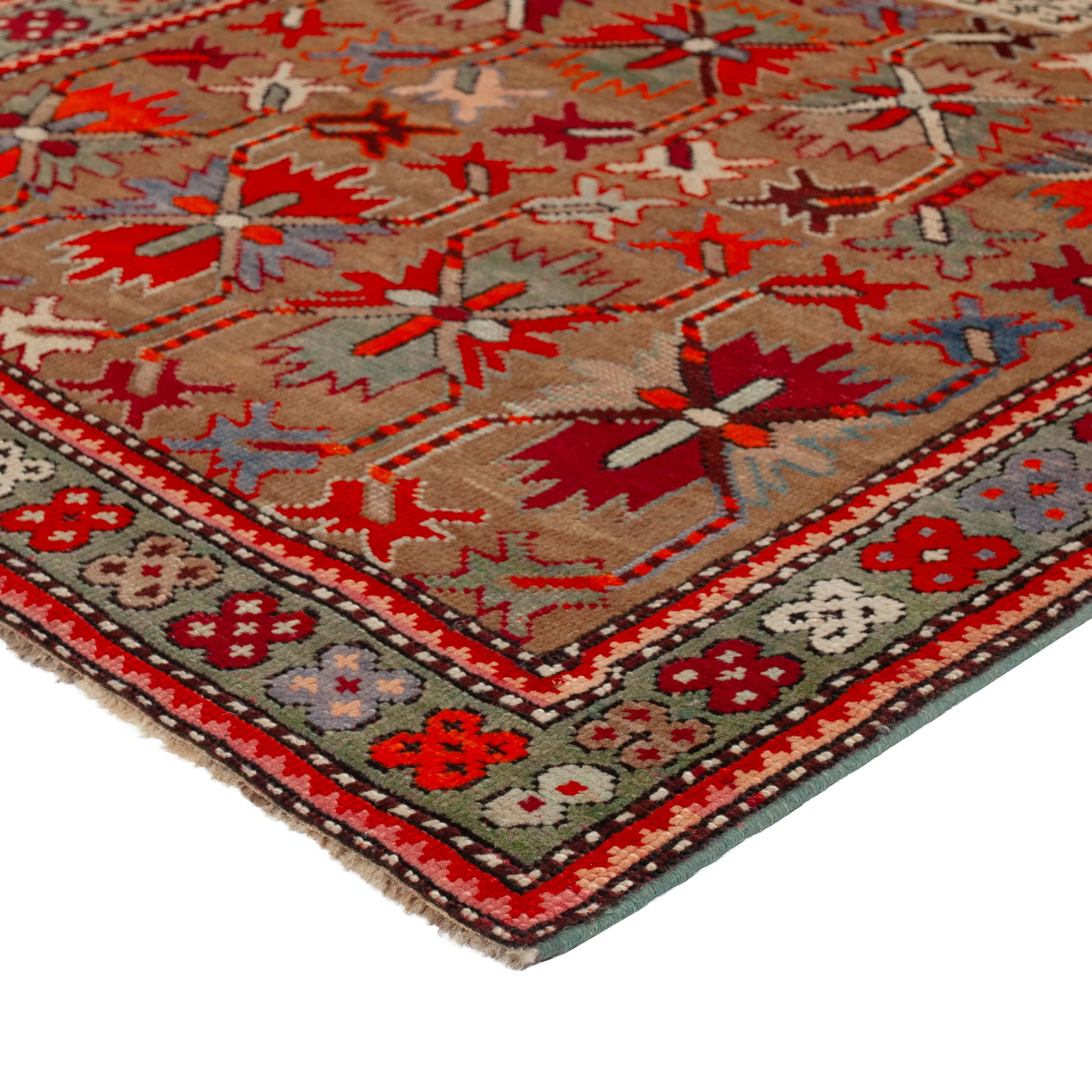 Red Vintage Traditional Wool Rug - 3'2" x 4'4"