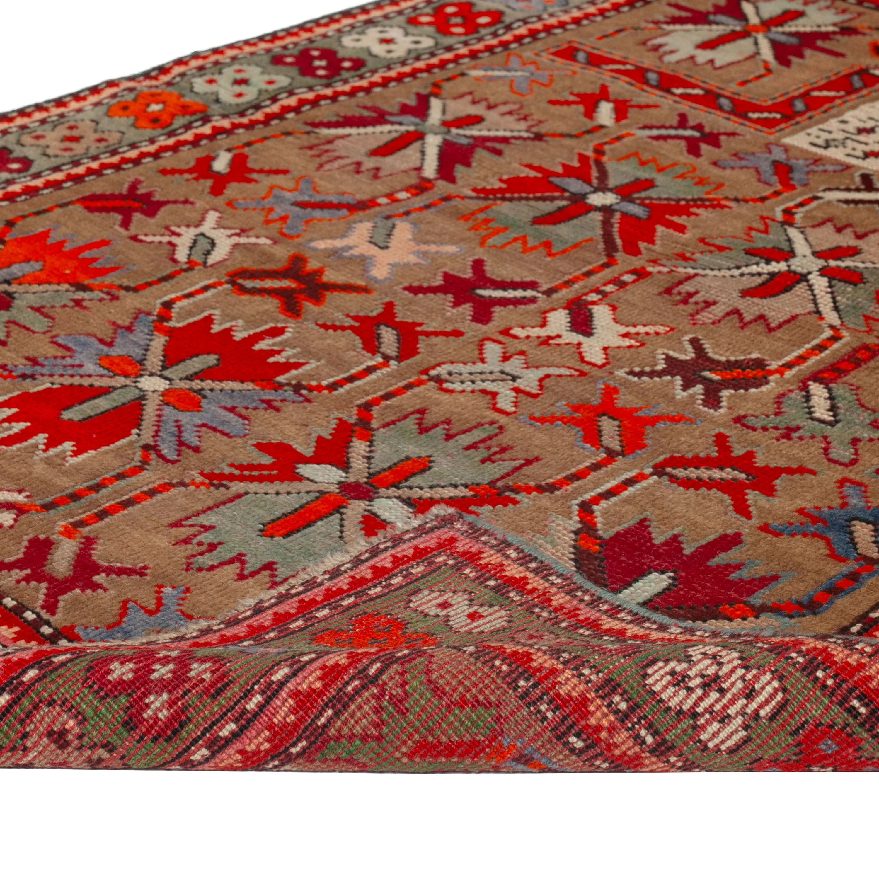 Red Vintage Traditional Wool Rug - 3'2" x 4'4"