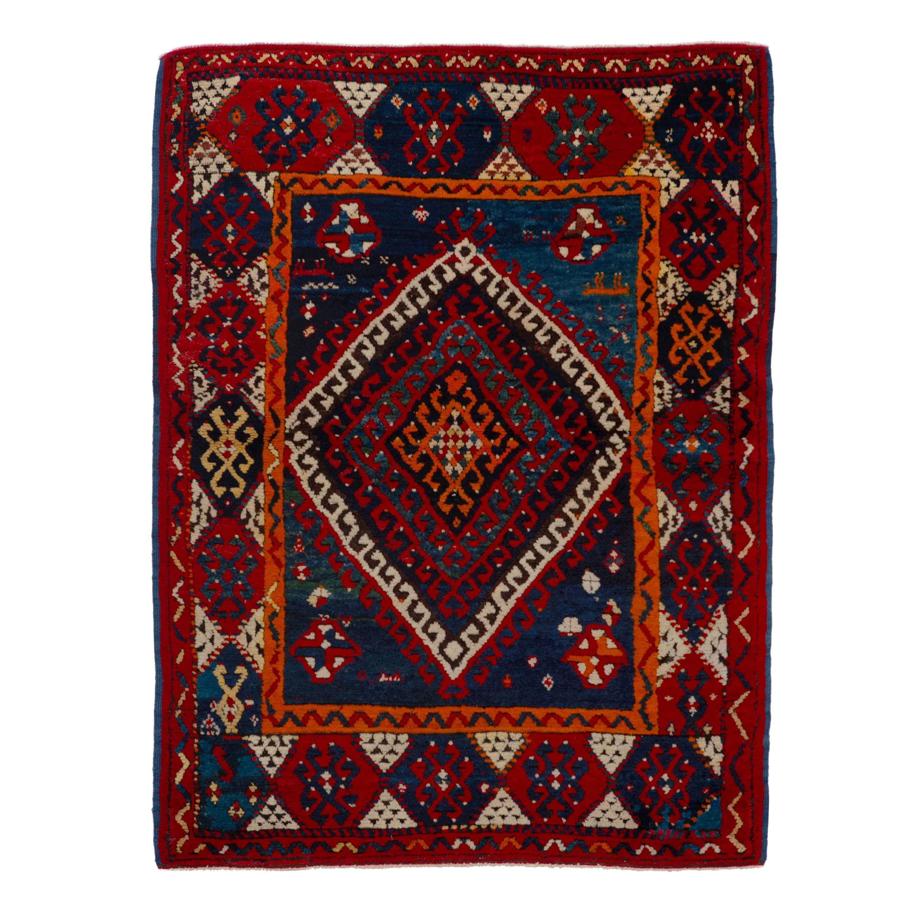 Red Vintage Traditional Wool Rug - 4' x 5'2"