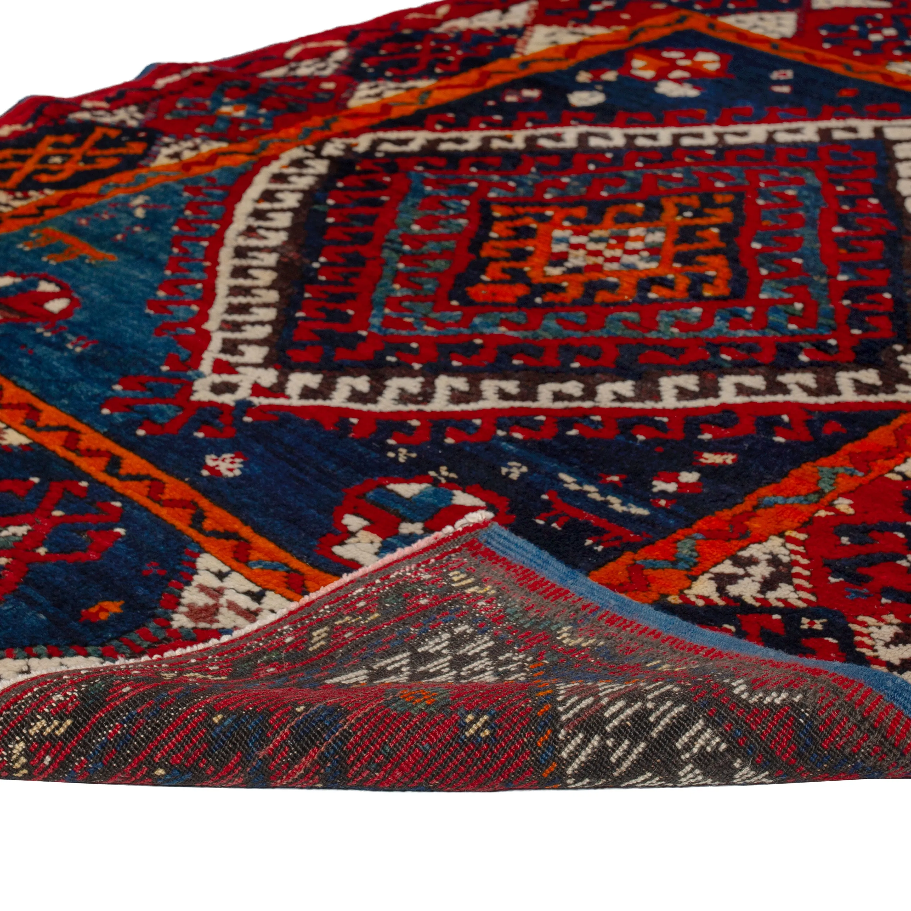 Red Vintage Traditional Wool Rug - 4' x 5'2"