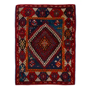 Red Vintage Traditional Wool Rug - 4' x 5'2"
