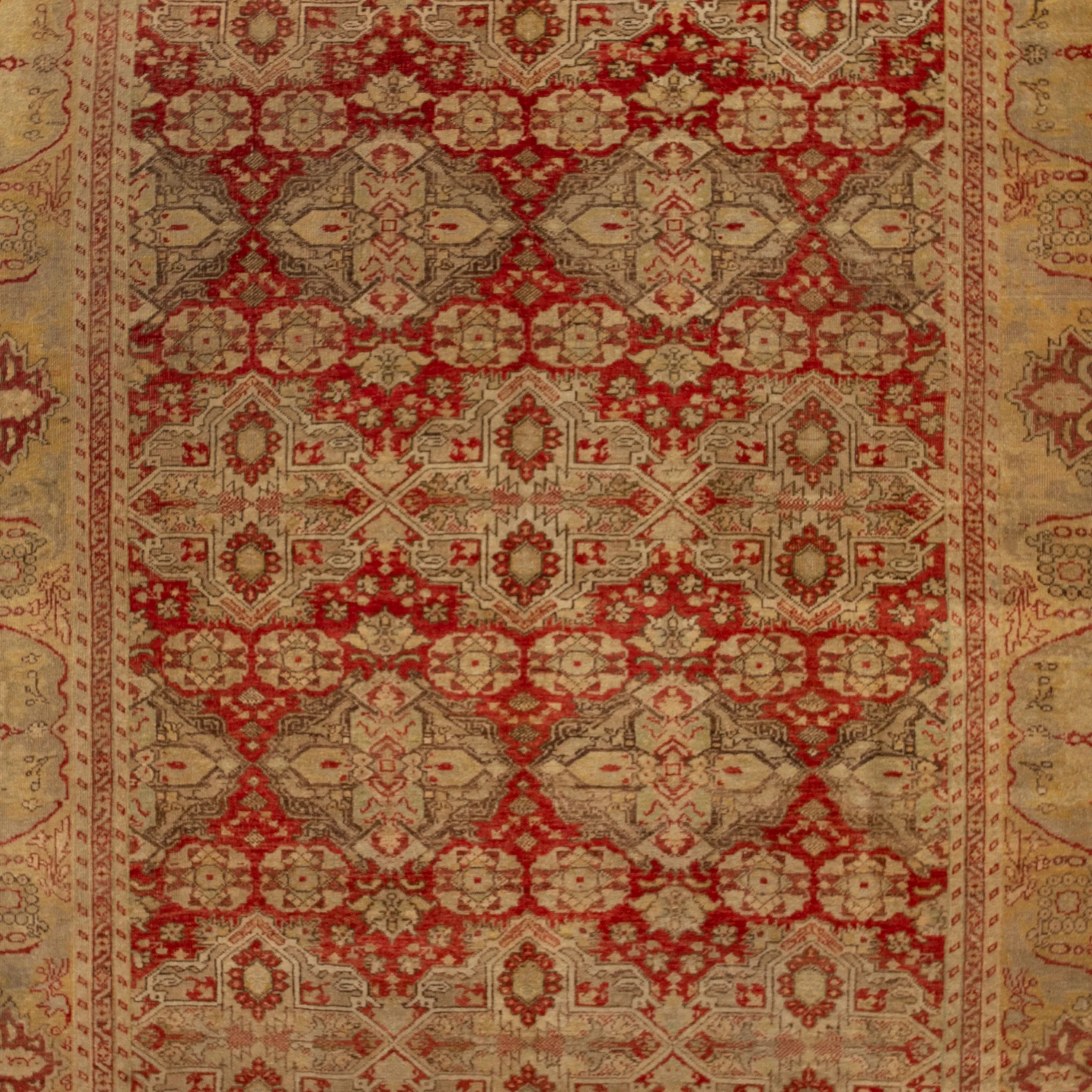 Red Vintage Traditional Wool Rug - 6'04" x 12'1"