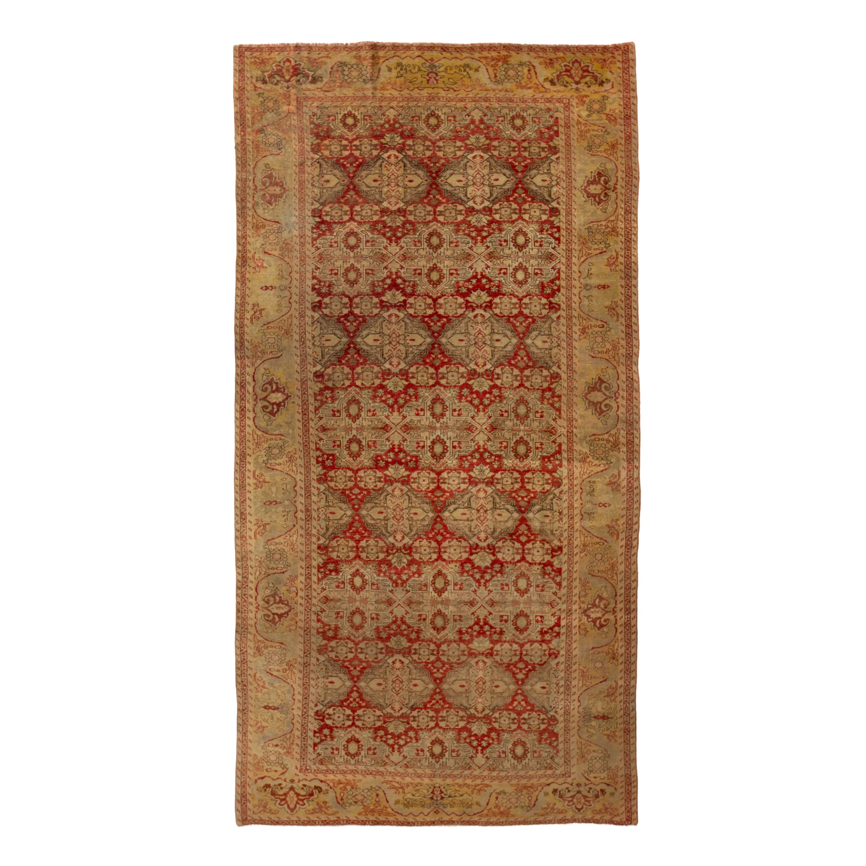 Red Vintage Traditional Wool Rug - 6'04" x 12'1"