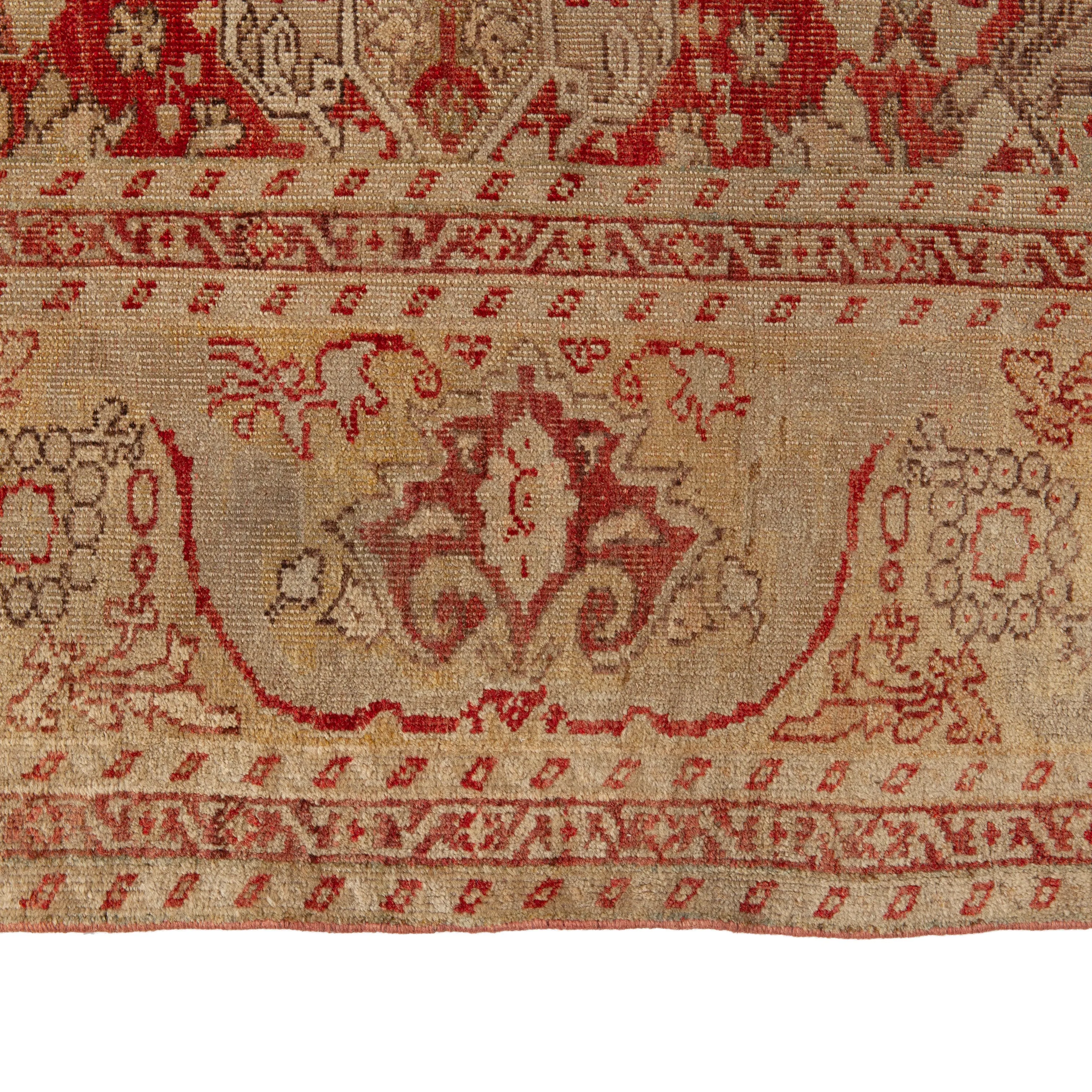 Red Vintage Traditional Wool Rug - 6'04" x 12'1"