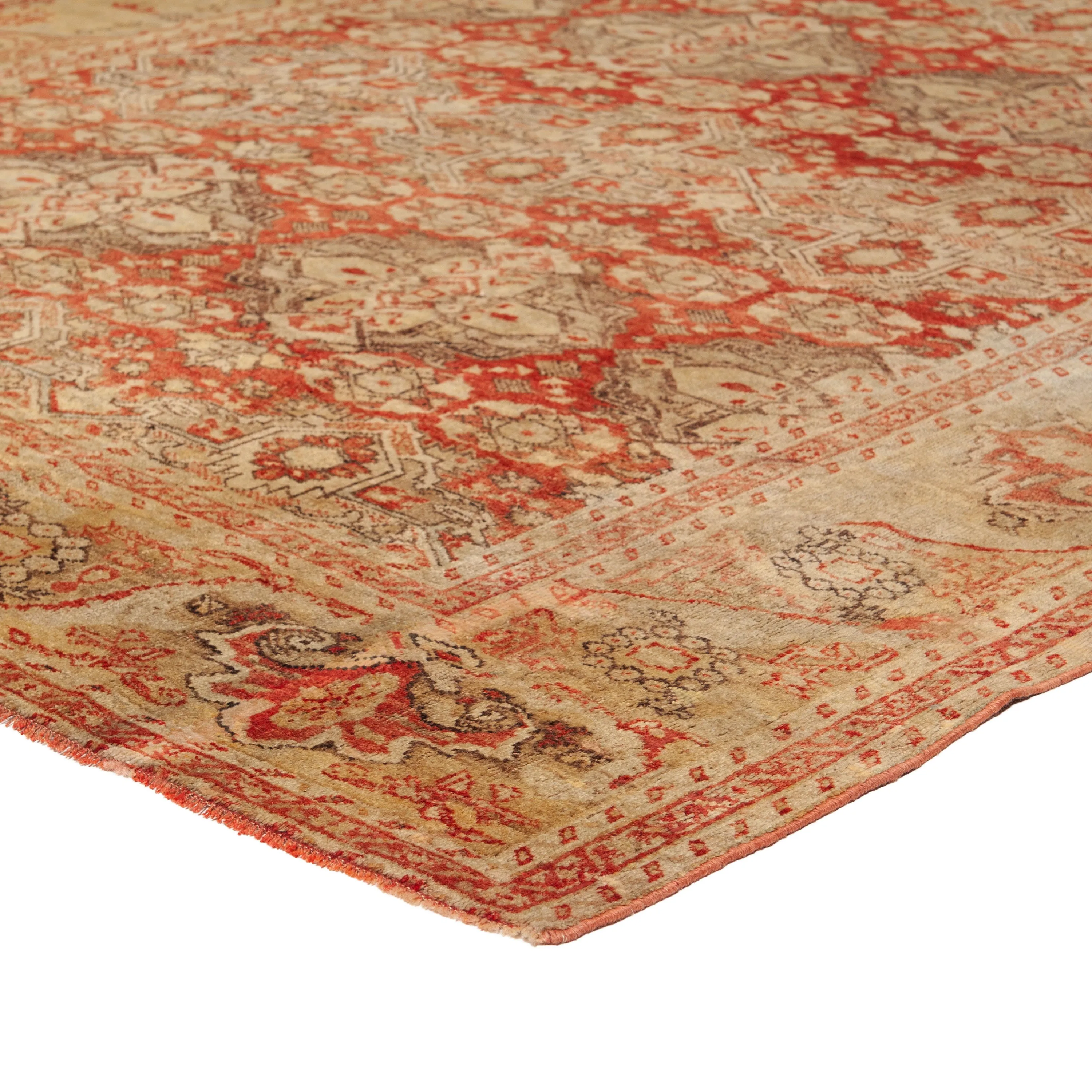 Red Vintage Traditional Wool Rug - 6'04" x 12'1"