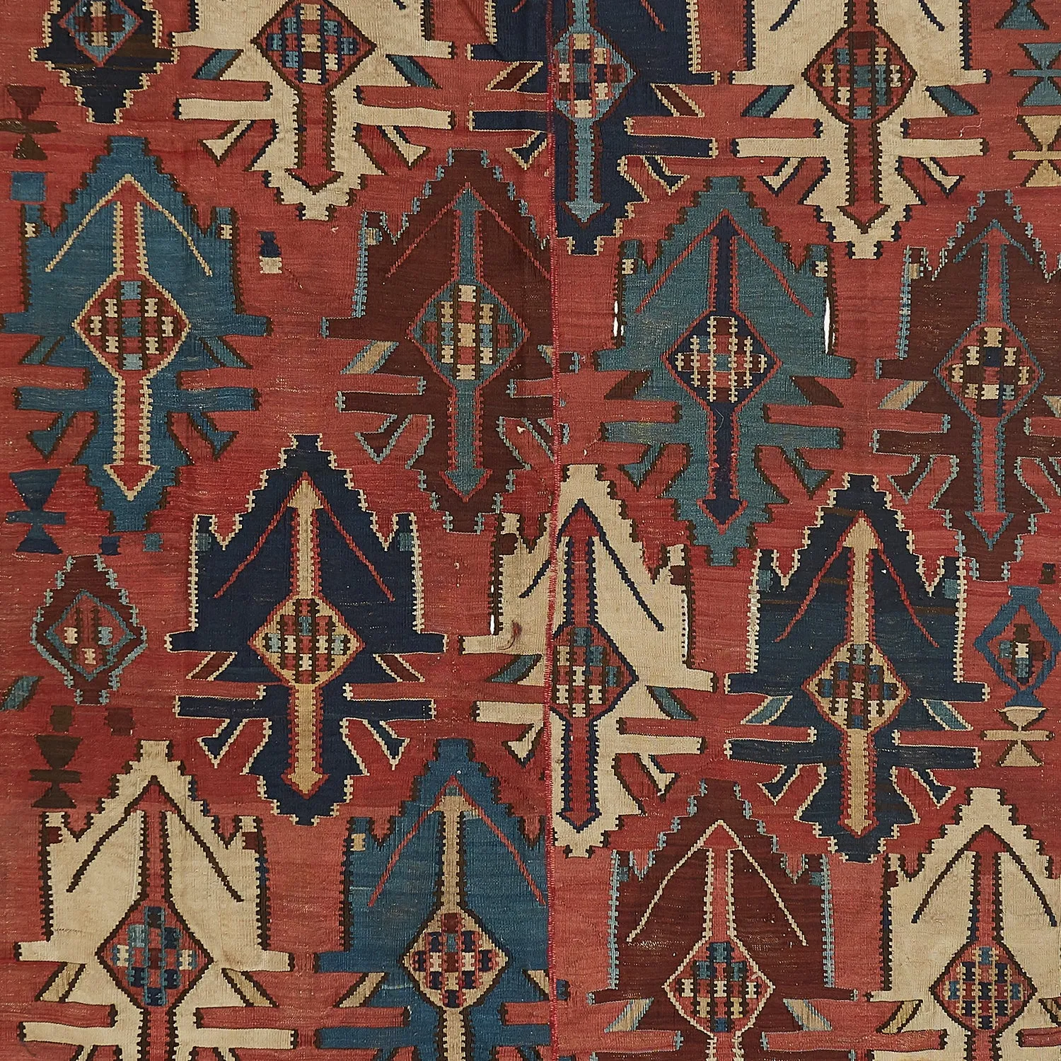 Red Vintage Wool Kilim Rug - 5'9" x 10'1"