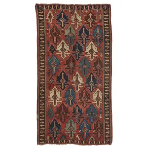 Red Vintage Wool Kilim Rug - 5'9" x 10'1"