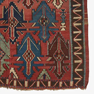 Red Vintage Wool Kilim Rug - 5'9" x 10'1"