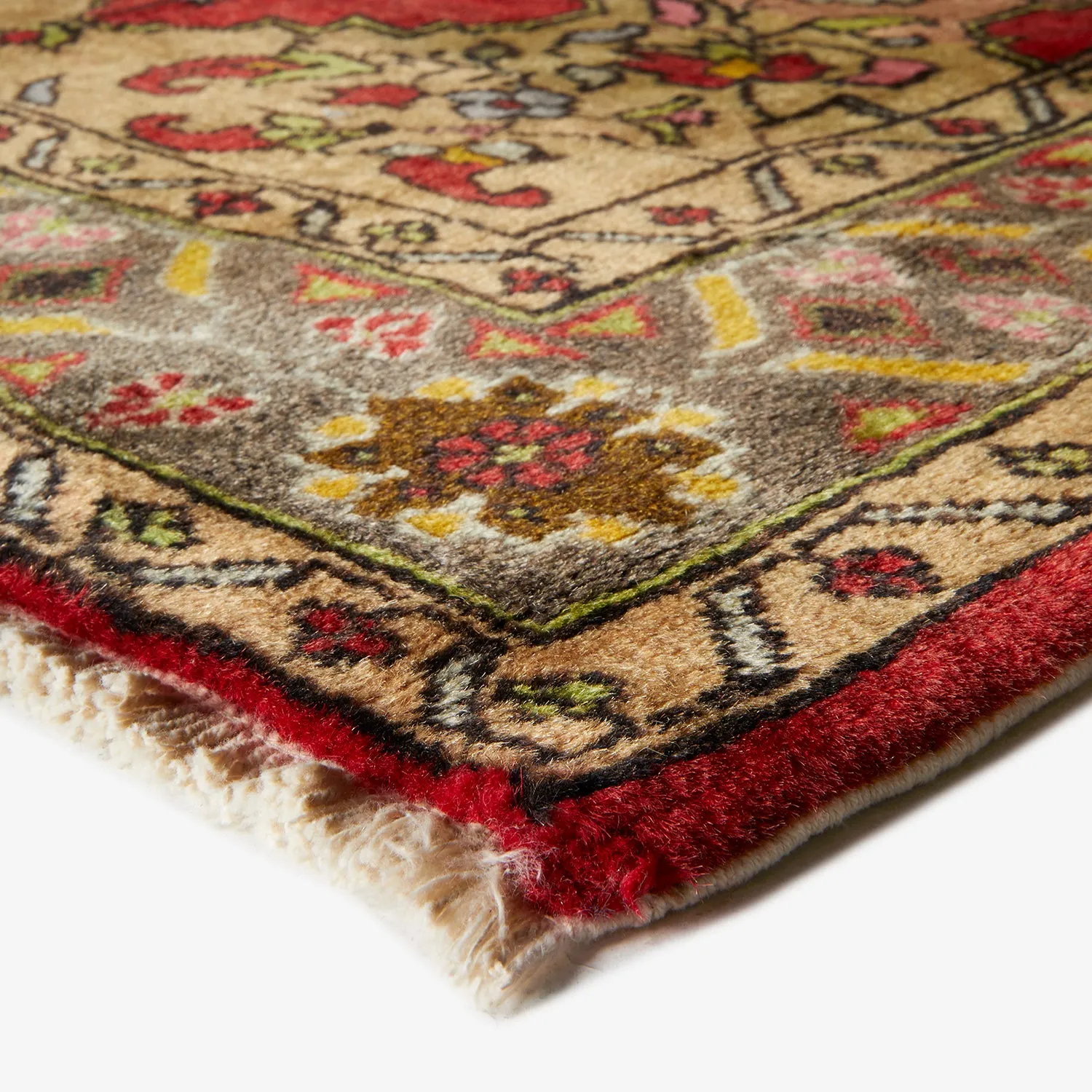 Red Vintage Wool Prayer Rug - 3'5" x 5'3"