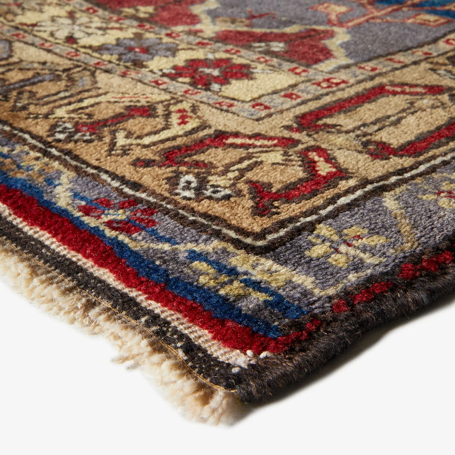 Red Vintage Wool Prayer Rug - 3'6" x 6'5"