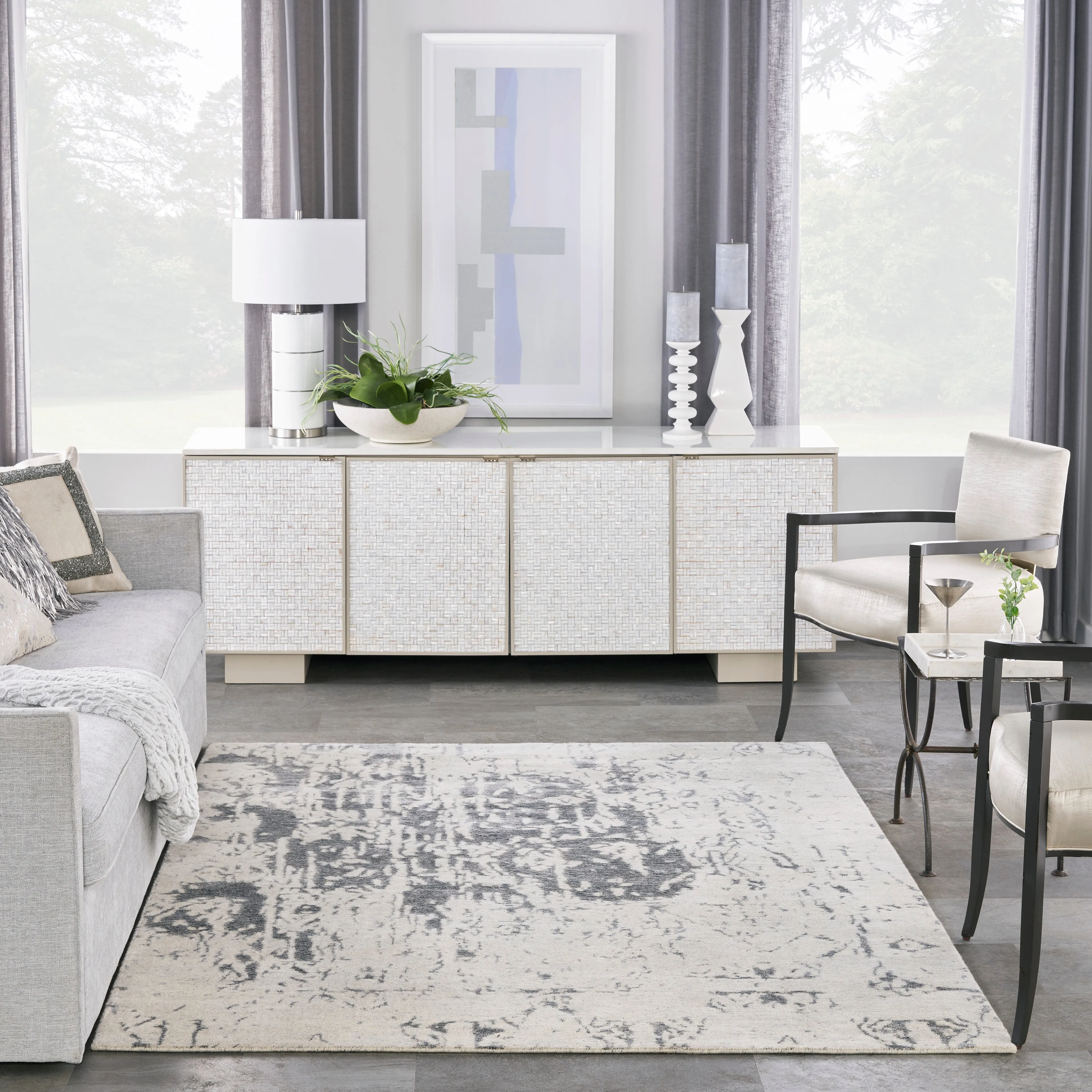 Sterling Essentials Modern Bamboo Silk Wool Blend Rug