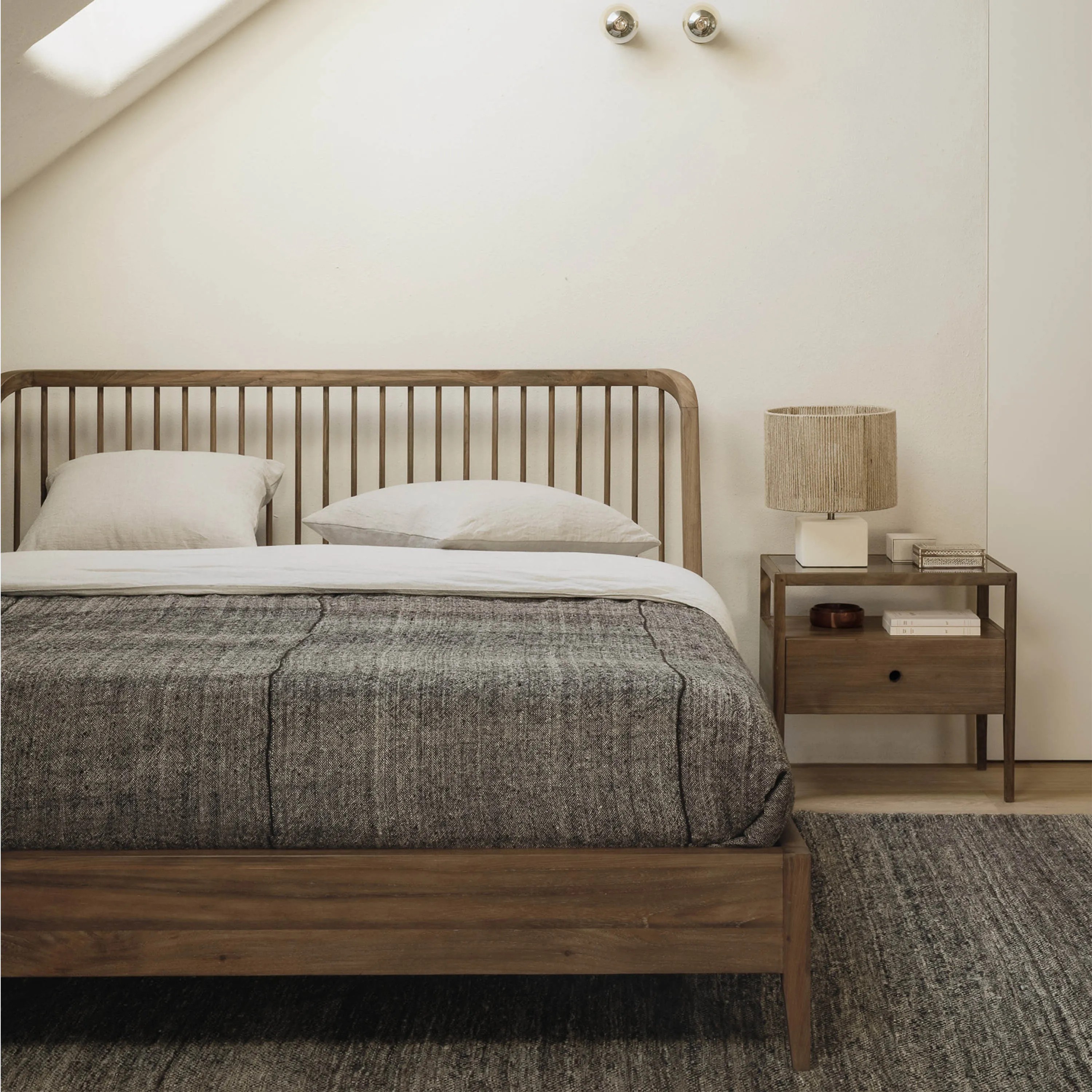 Teak Spindle Bed
